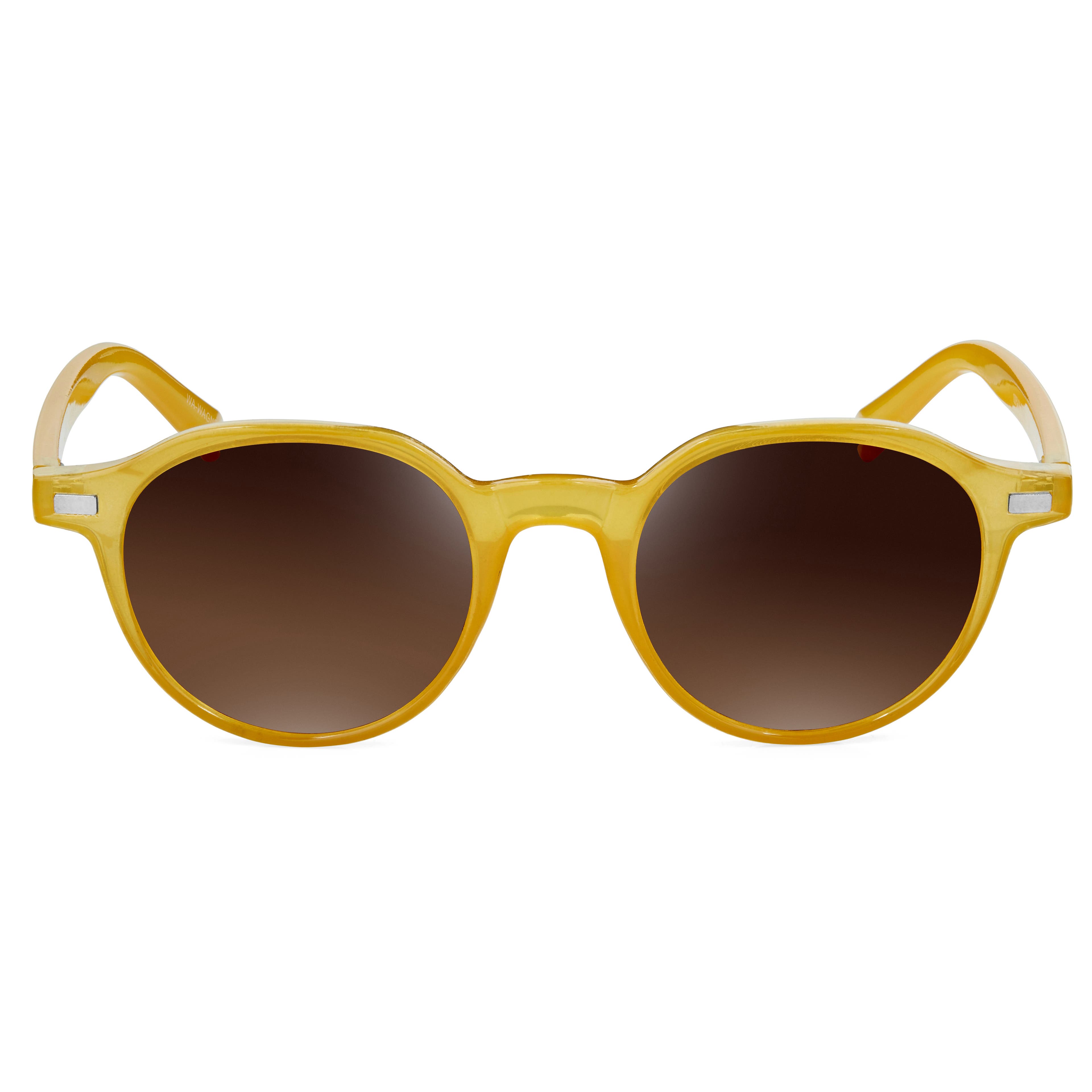 Слънчеви очила Wagner с жълти рамки и кафяви стъкла
