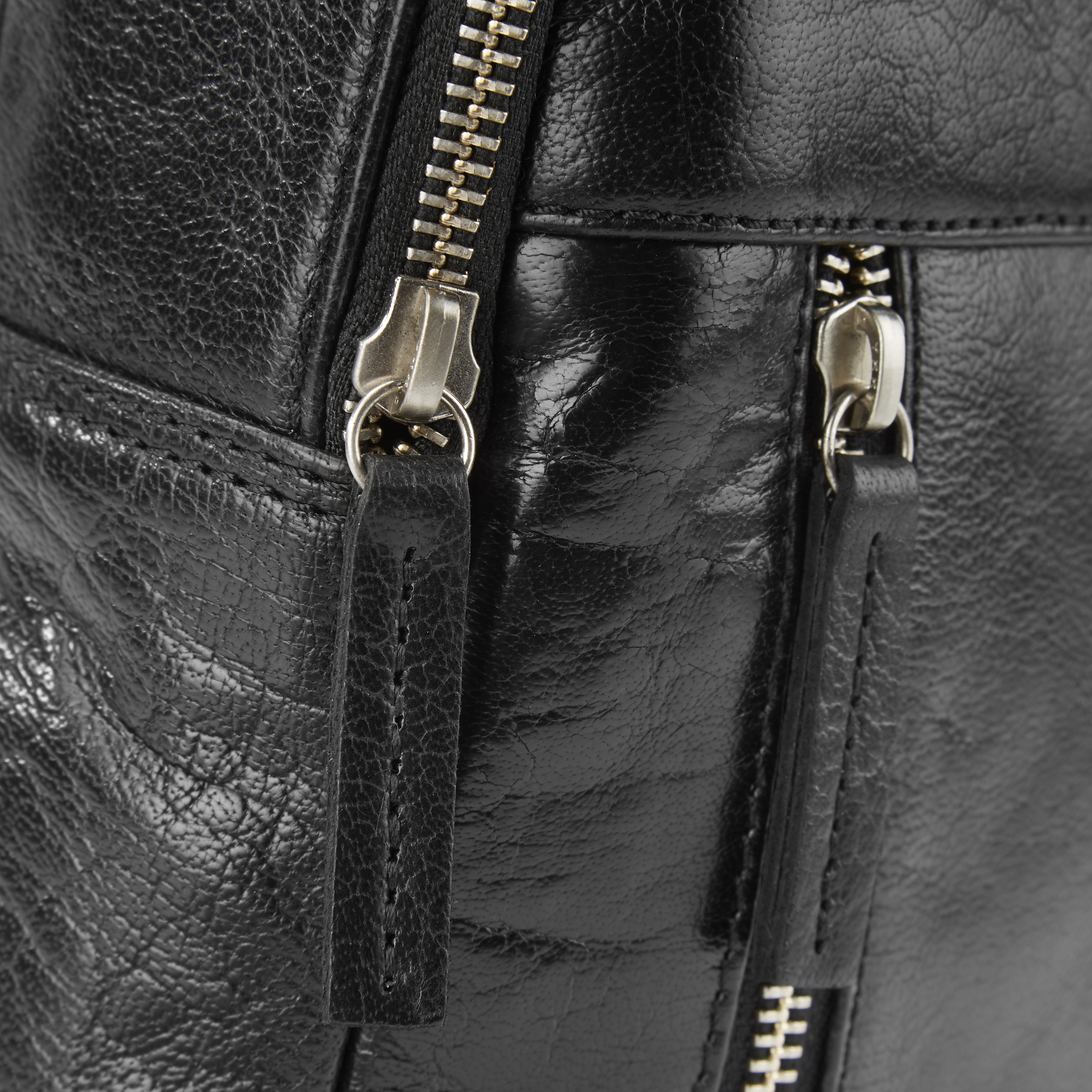 Sac de umăr California Mini din piele neagră - 8