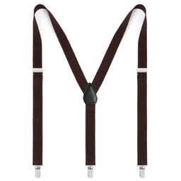 Dark Brown Slim Clip-On Suspenders 