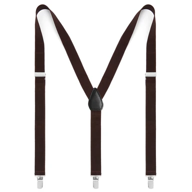 Dark Brown Slim Clip-On Suspenders Dark Brown Slim Clip-On Suspenders