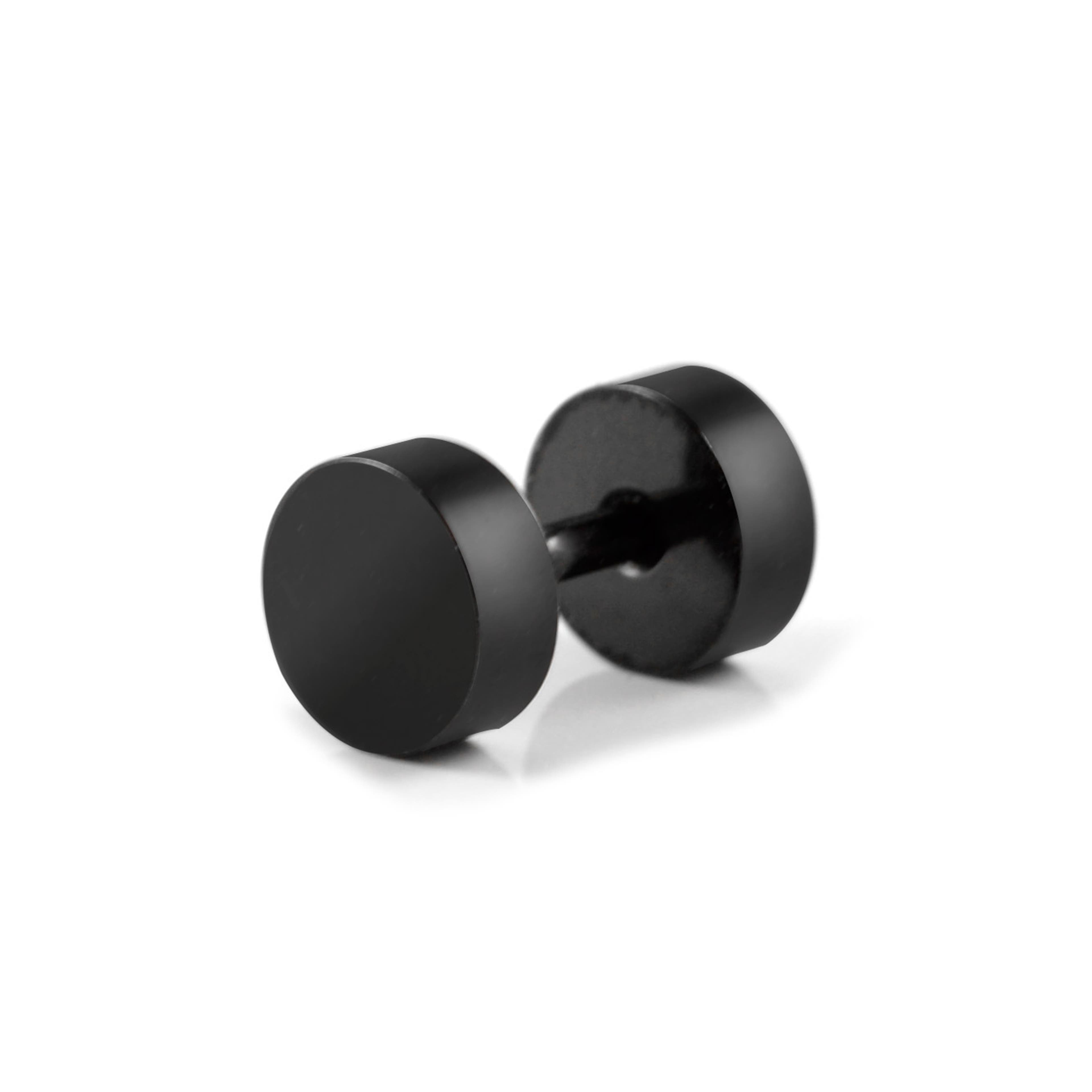 6 mm Black Stainless Steel Stud Earring