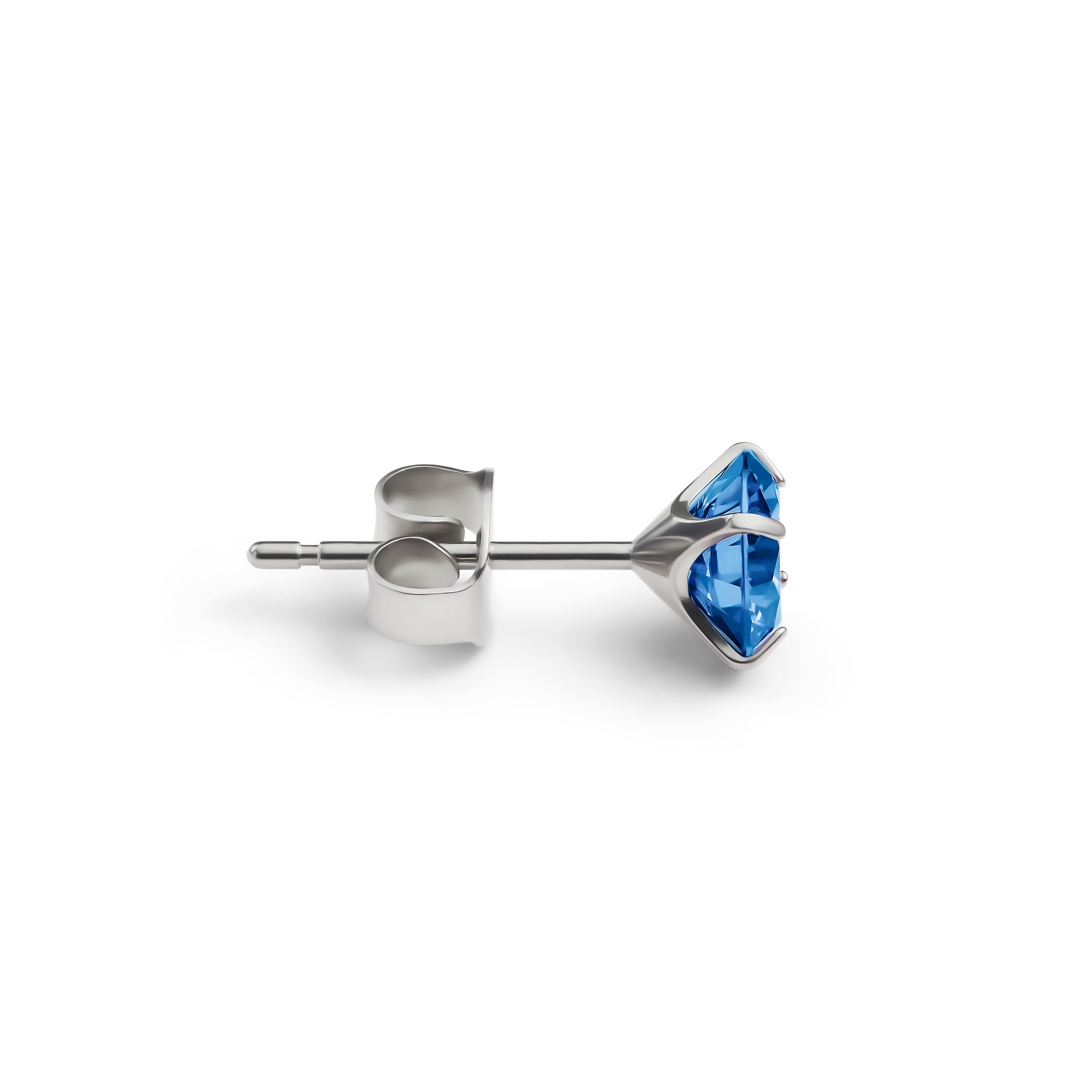 Aura | Orecchino a bottone da 6mm in titanio con zirconia blu - 2