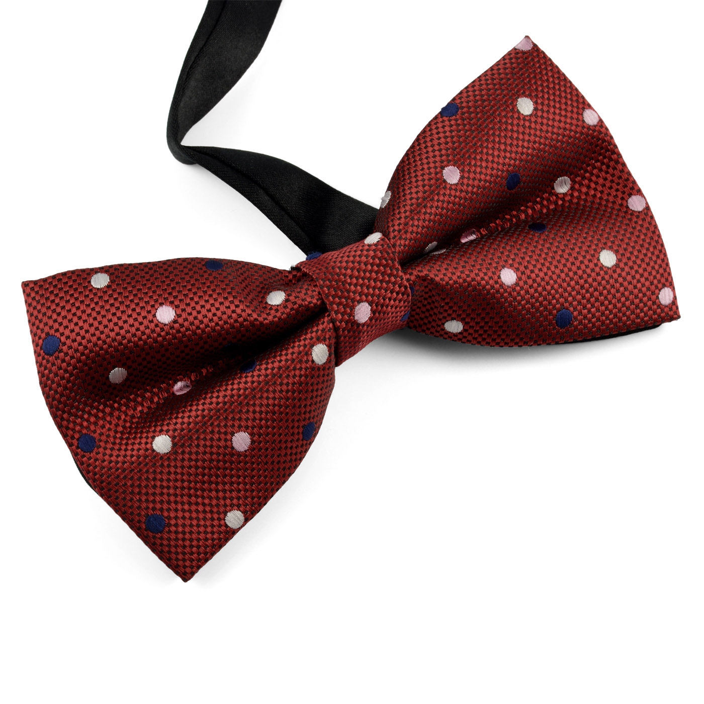 Red & White Dotted Pre-Tied Bow Tie - 2
