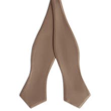 Beige self tie bow ties