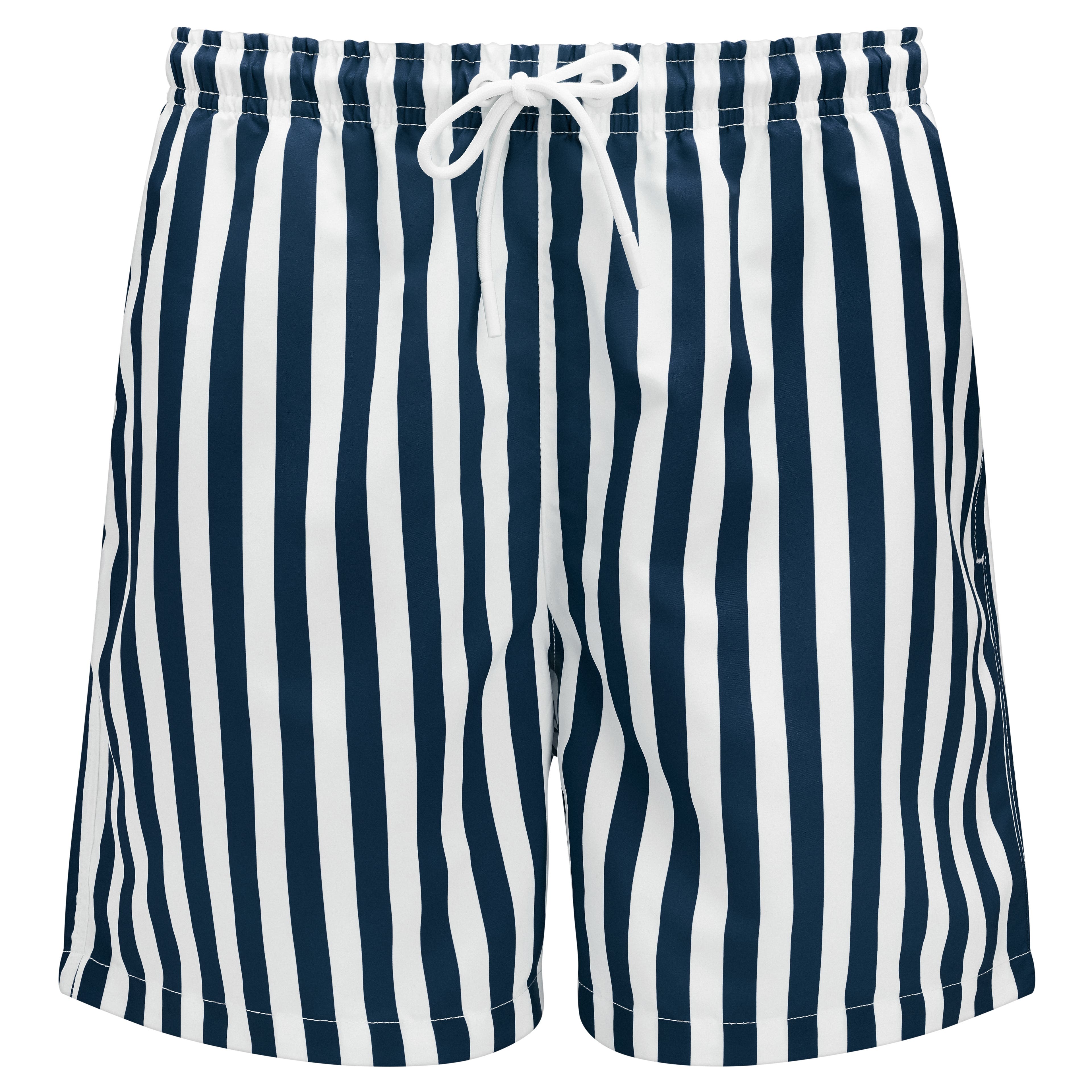 Striped Navy Blue & White Swim Shorts Striped Navy Blue & White Swim Shorts