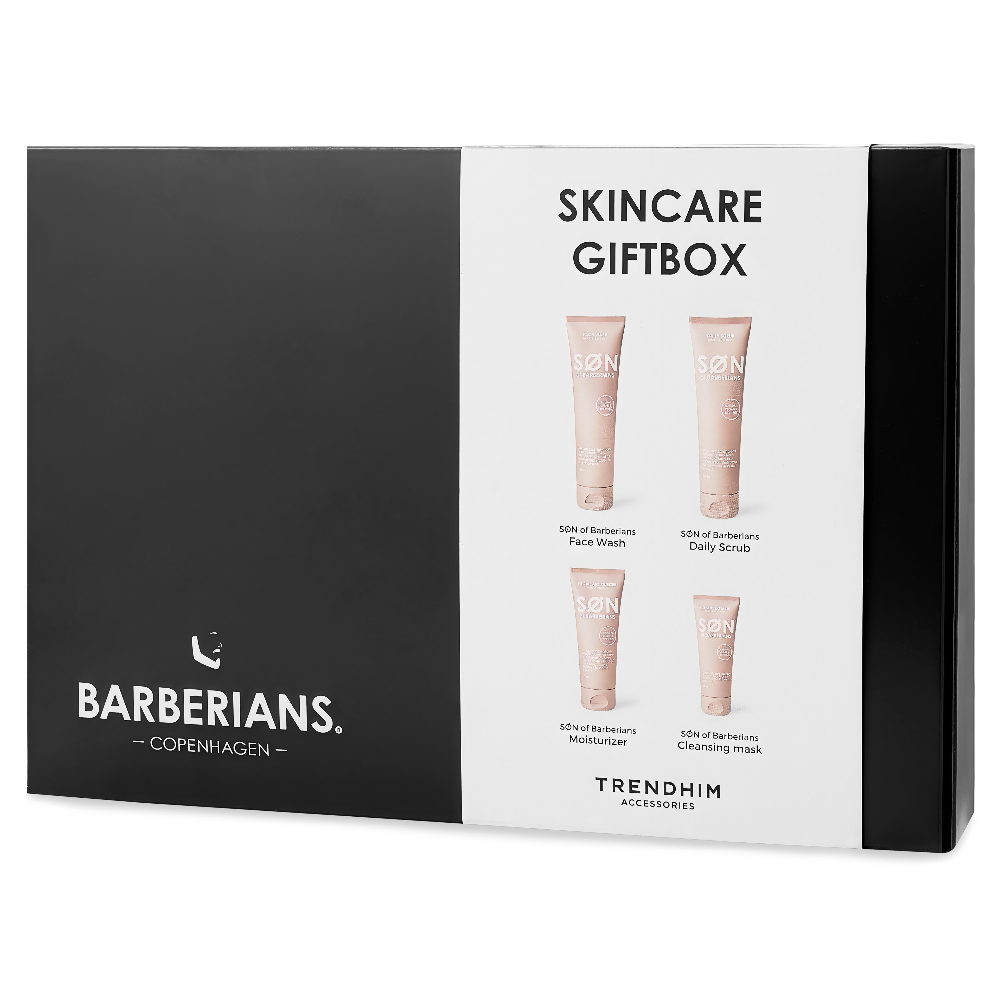 Barberians - Set cadou pentru îngrijirea tenului | Gel de curățare, Cremă hidratantă, Mască, & Exfoliant