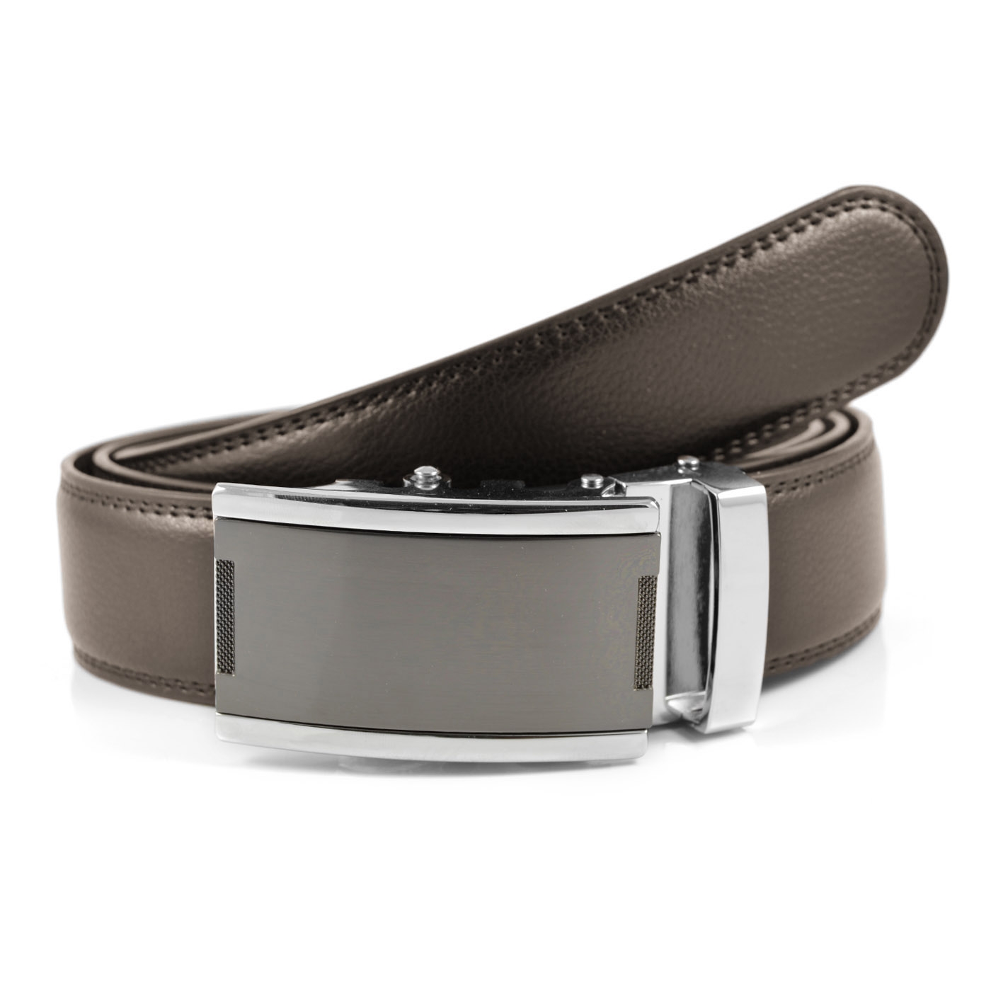 Cinturón con cierre automático marrón clásico  - 1