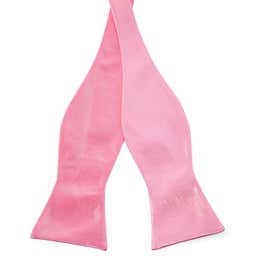 Shiny Baby Pink Basic Self-Tie Bow Tie