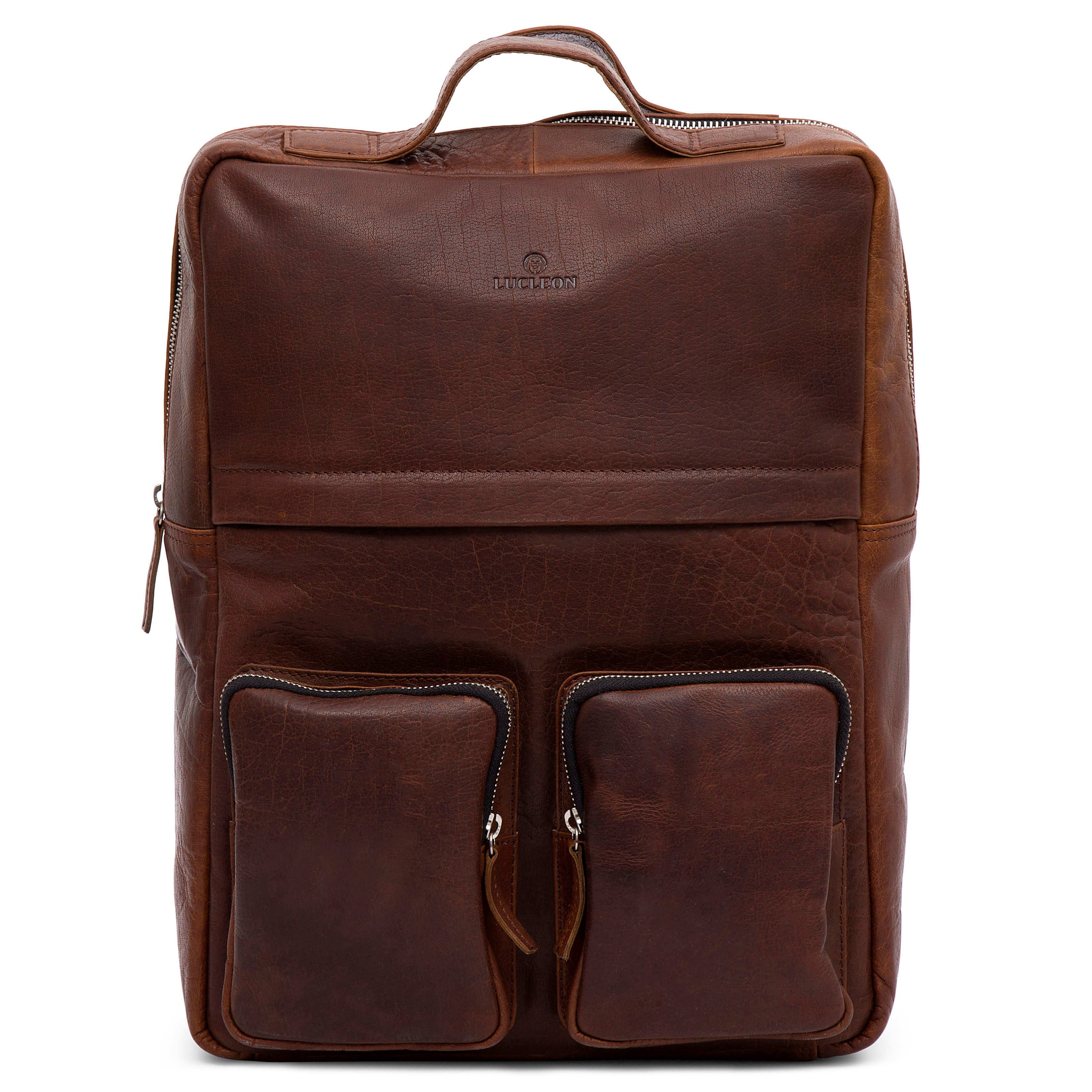 Montreal Retro Ljusbrun Ryggsäck i Läder - 2