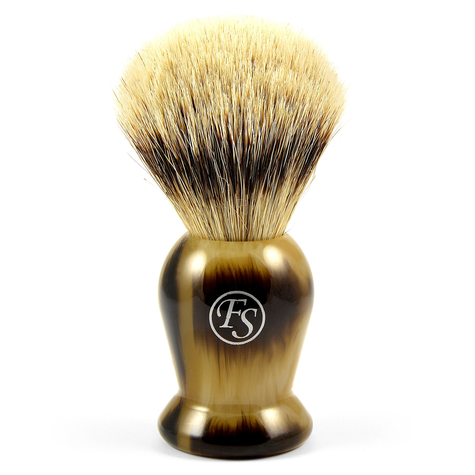 Brocha de afeitar punta de plata imitación cuerno - 1