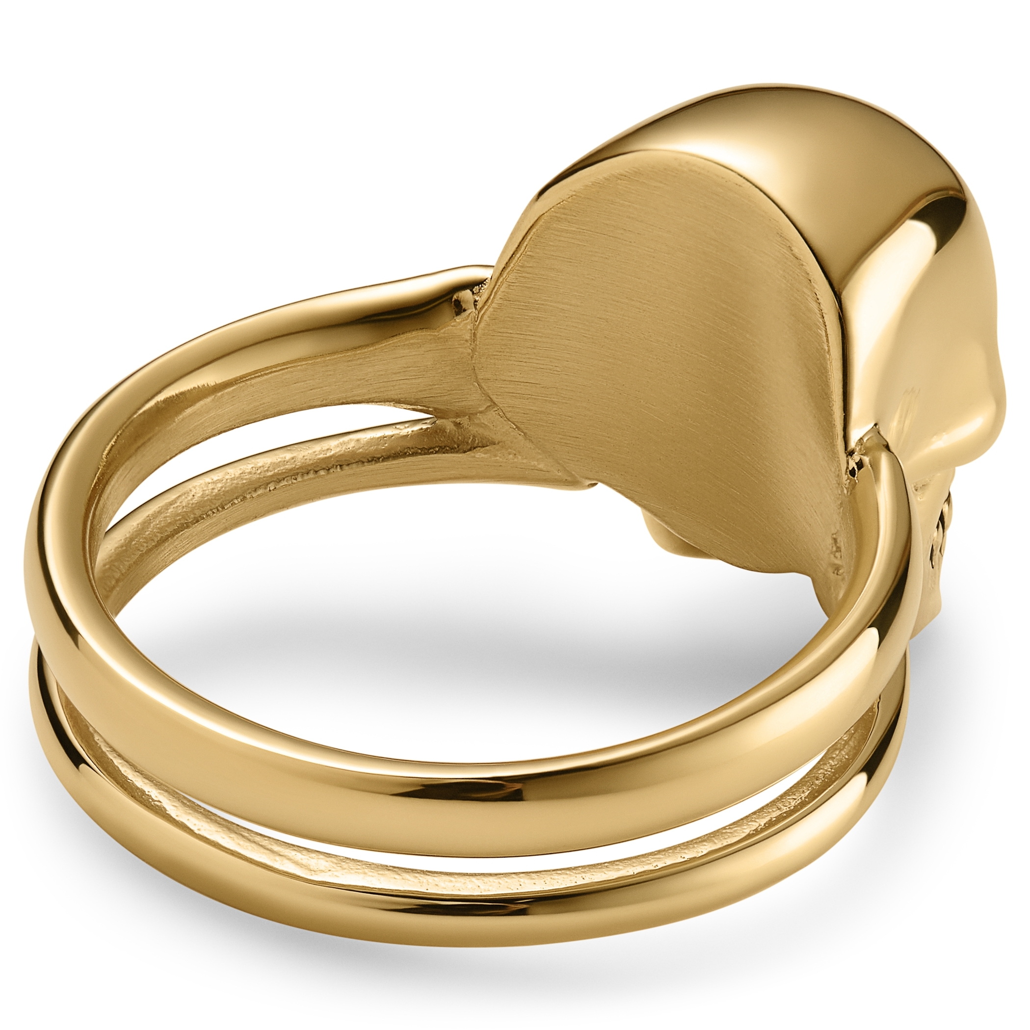 Aspero | Bague avec crâne en acier inoxydable doré - 3