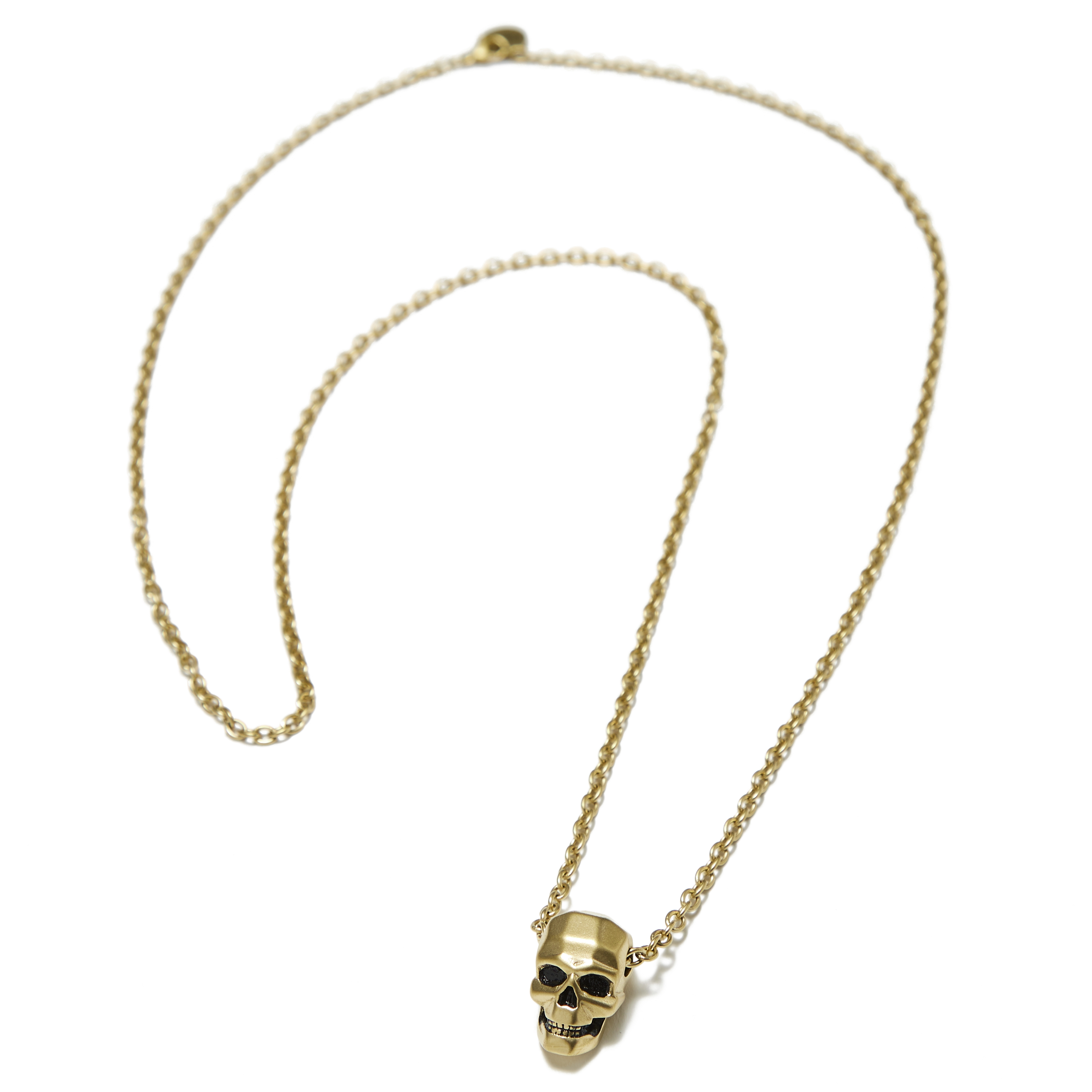Gold-Tone & Black Skull Cable Chain Necklace - 3