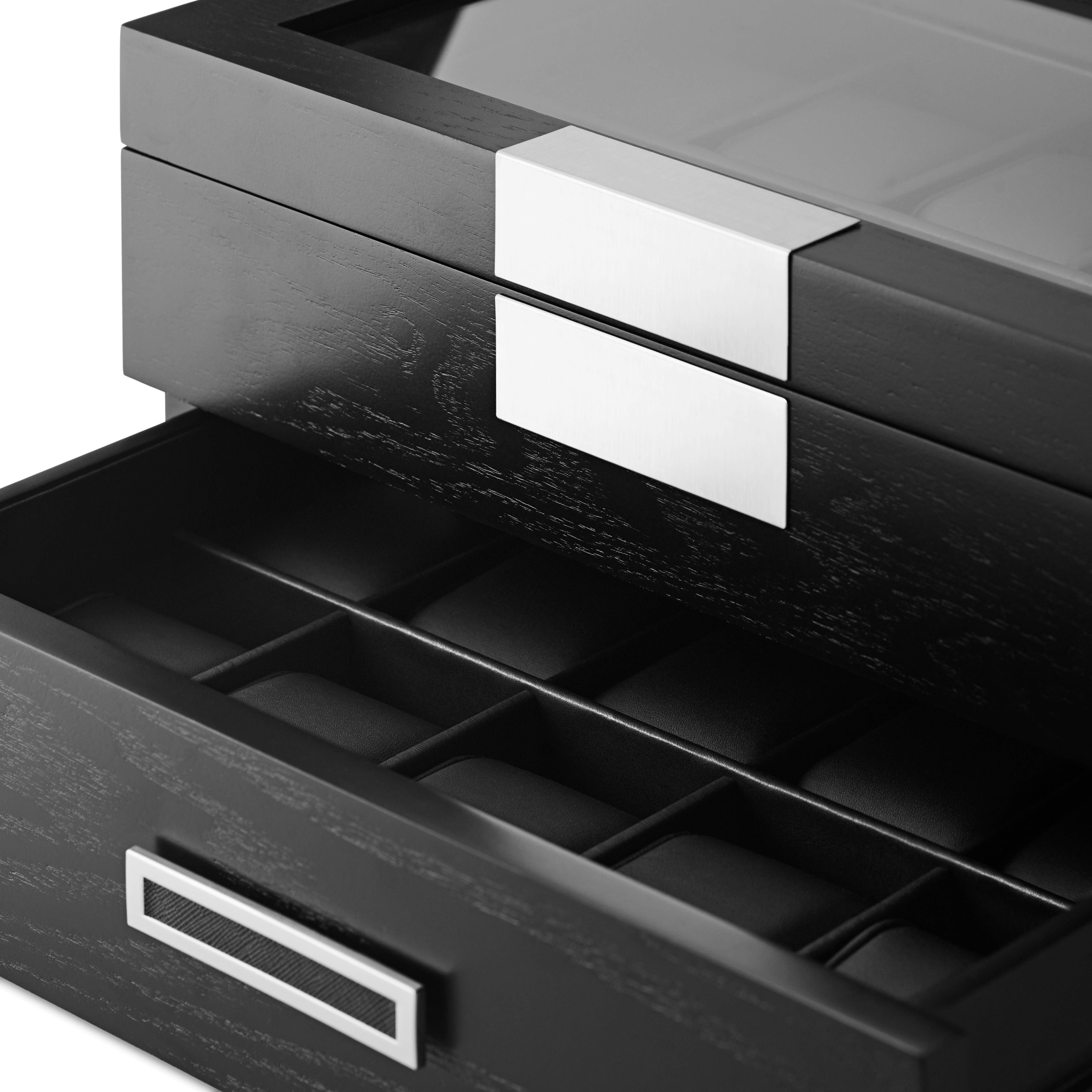 20 Slot Black Veneer Watch Display Box - 4