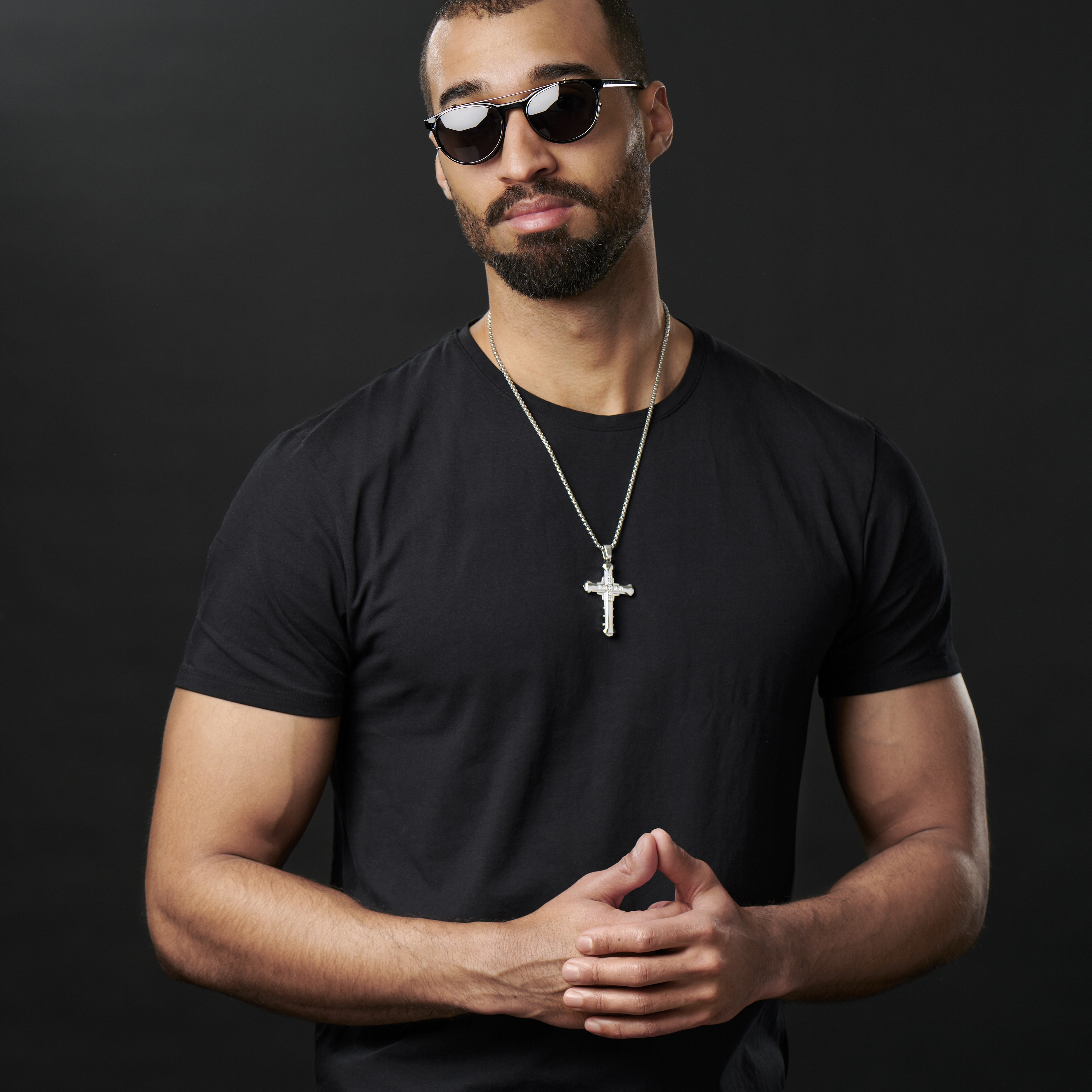 Κολιέ με Σταυρό Studded Layered - 4