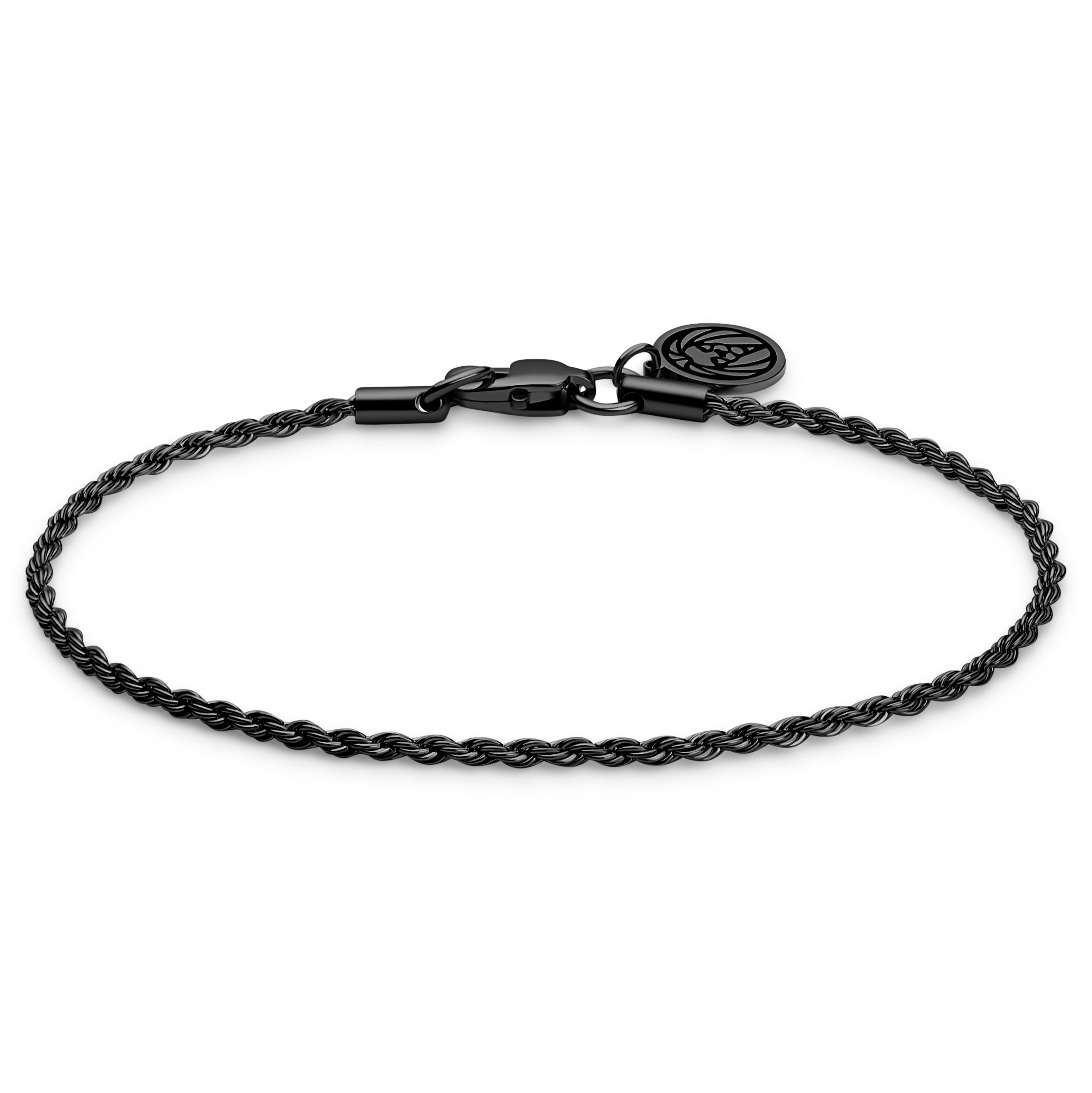Essentials | Bracelet torsadé gris anthracite 2 mm