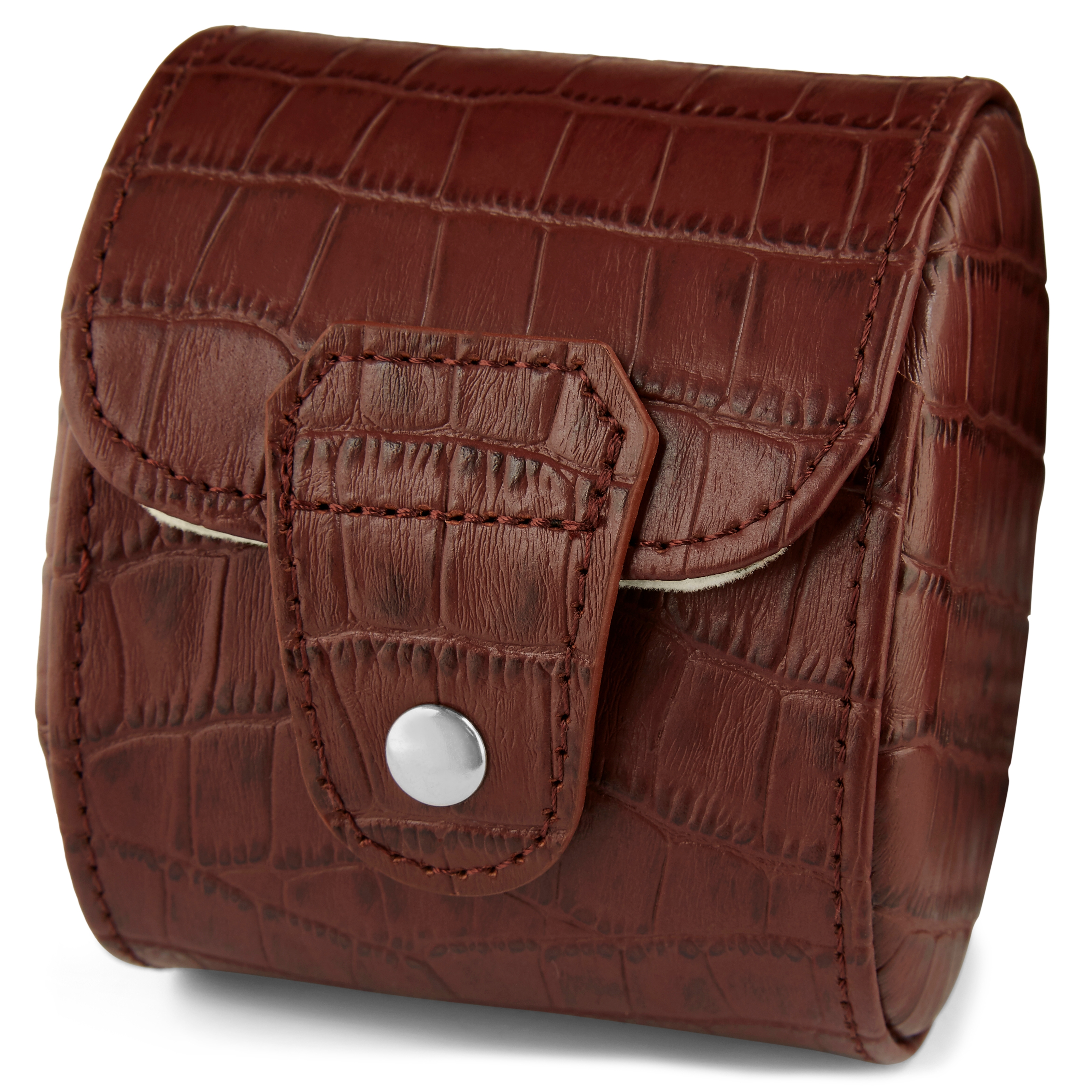 Funda para reloj individual marrón con diseño de cocodrilo - 1