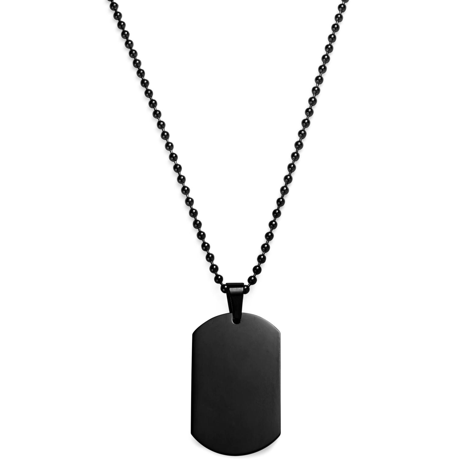 Colar Dog Tag Preto Colar Dog Tag Preto