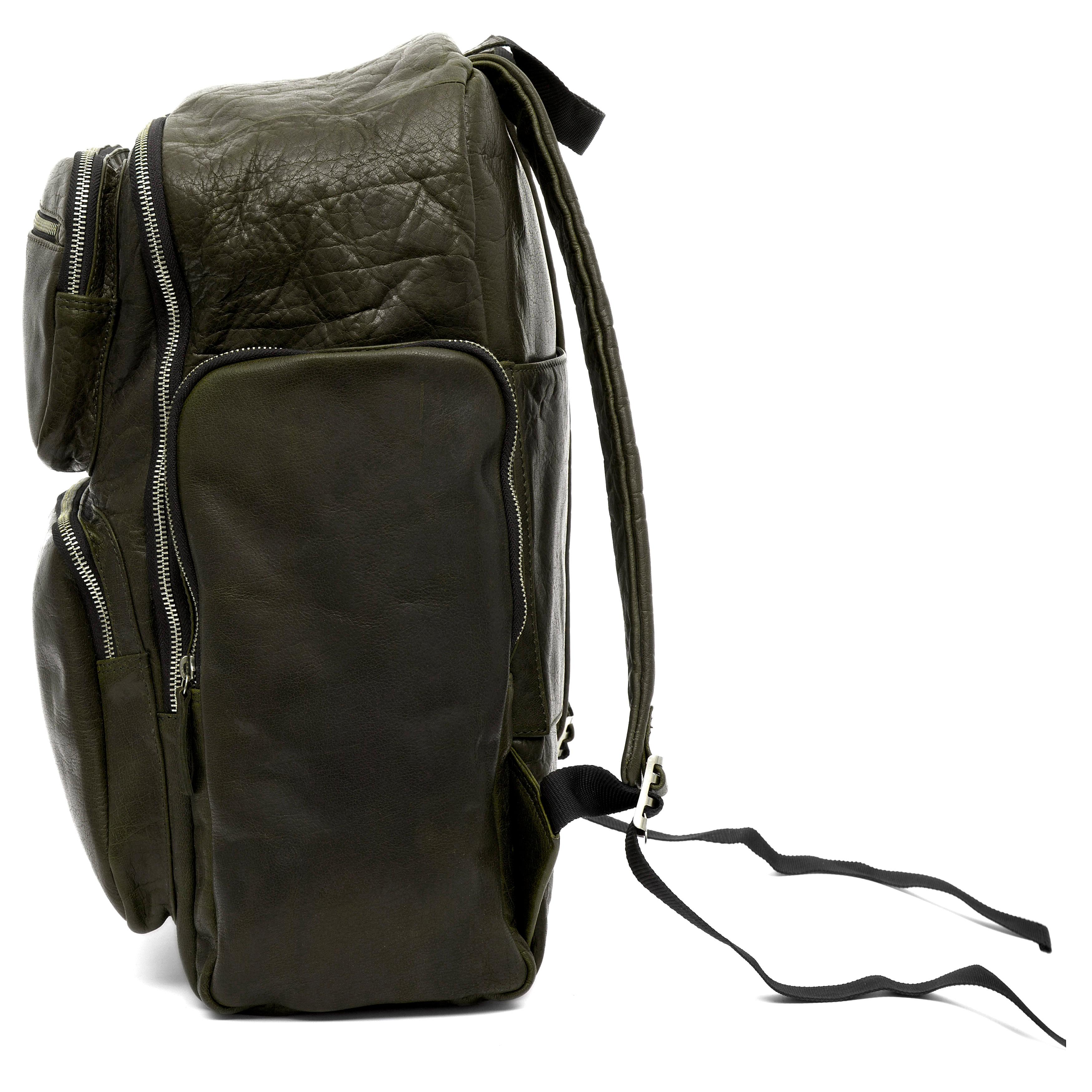 Montreal Olive Leather Backpack - 3