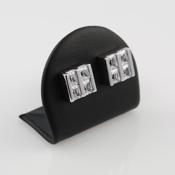 Blank/Blank Firkantede Zirkon Øreringe - 3