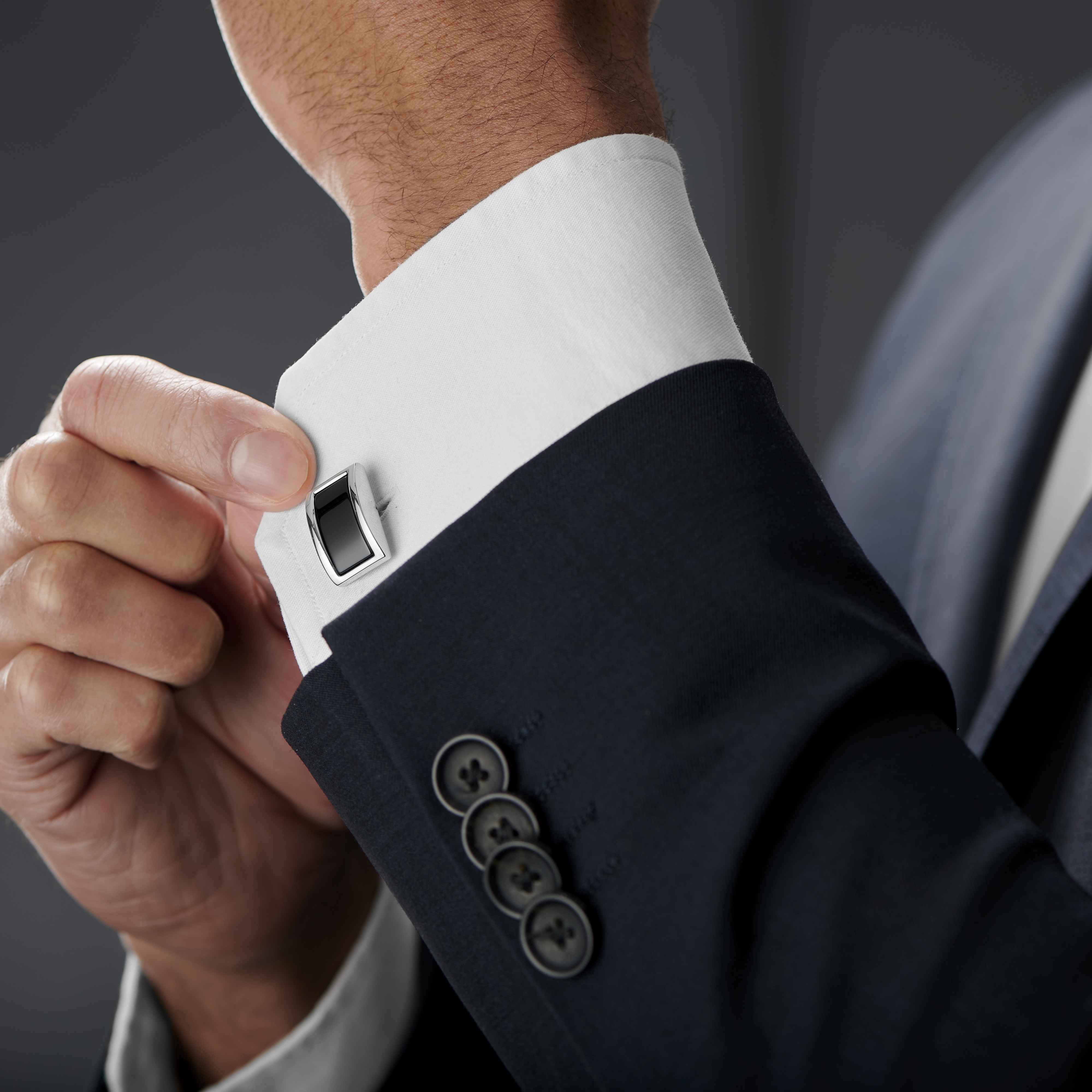 Black & Silver Chain Cufflinks - 4