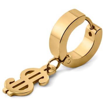 Boucle d'oreille dorée Floyd à pendentif dollar Boucle d'oreille dorée Floyd à pendentif dollar