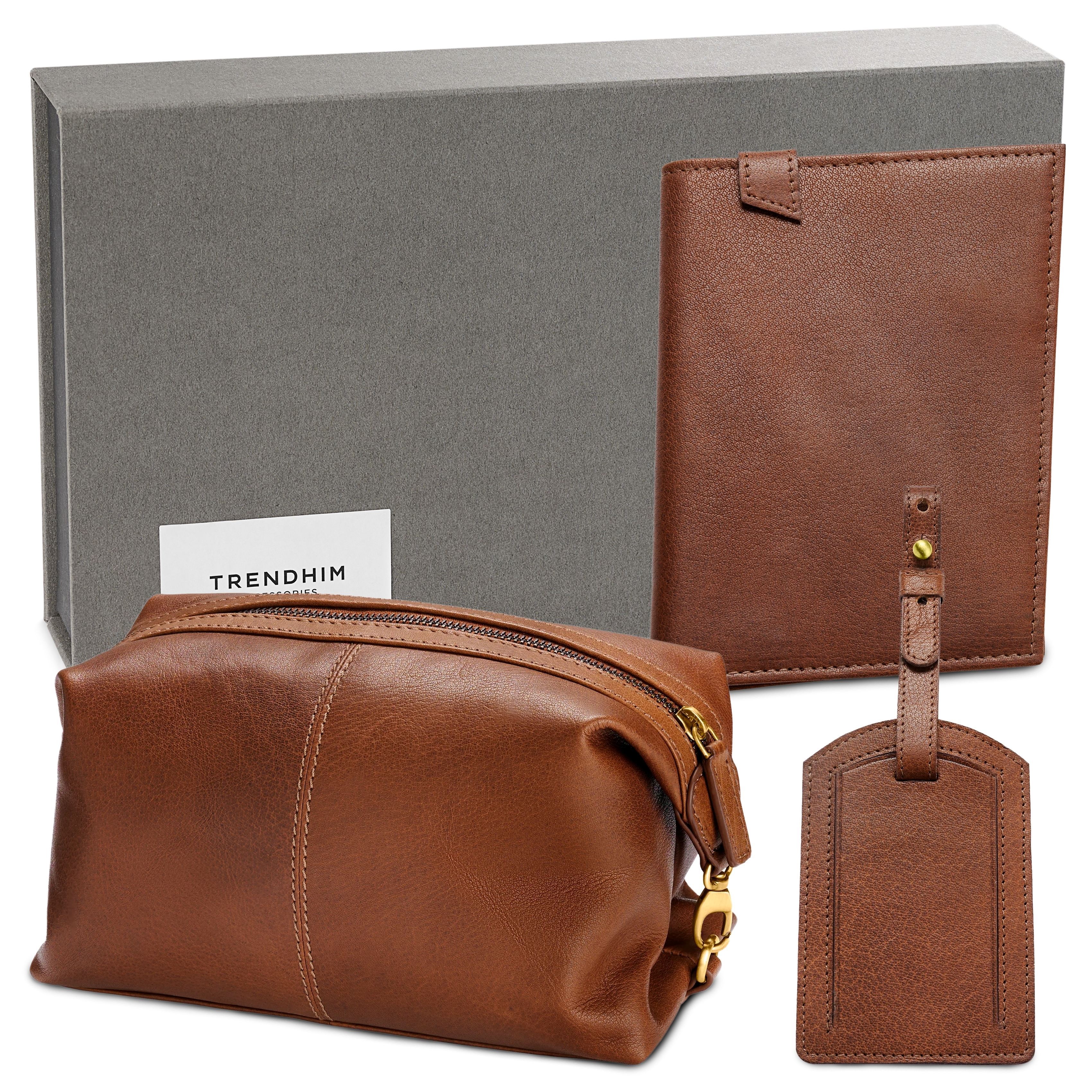 Deluxe ceļojumu dāvanu komplekts | Brūna āda - 1