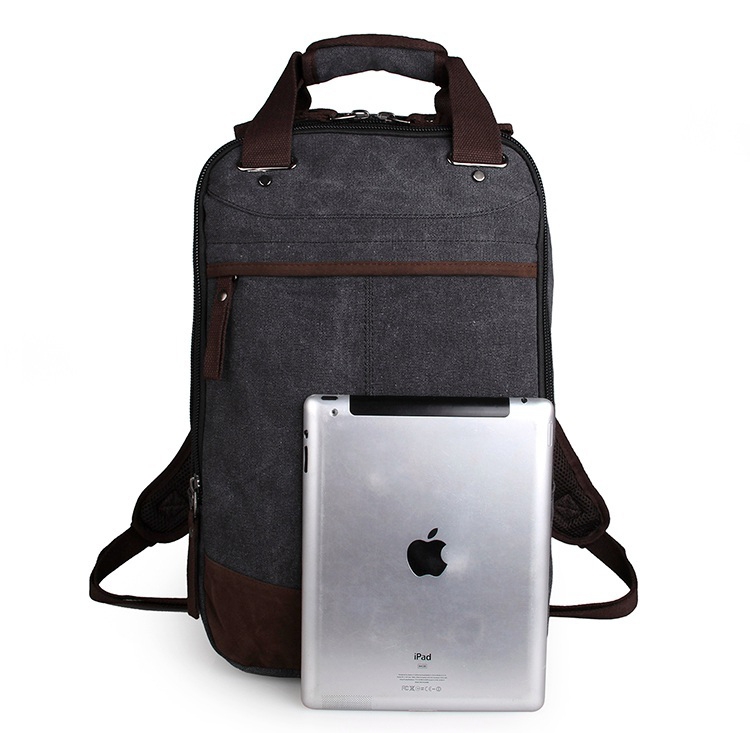 Stor Blå Kanvas Ryggsekk - 3