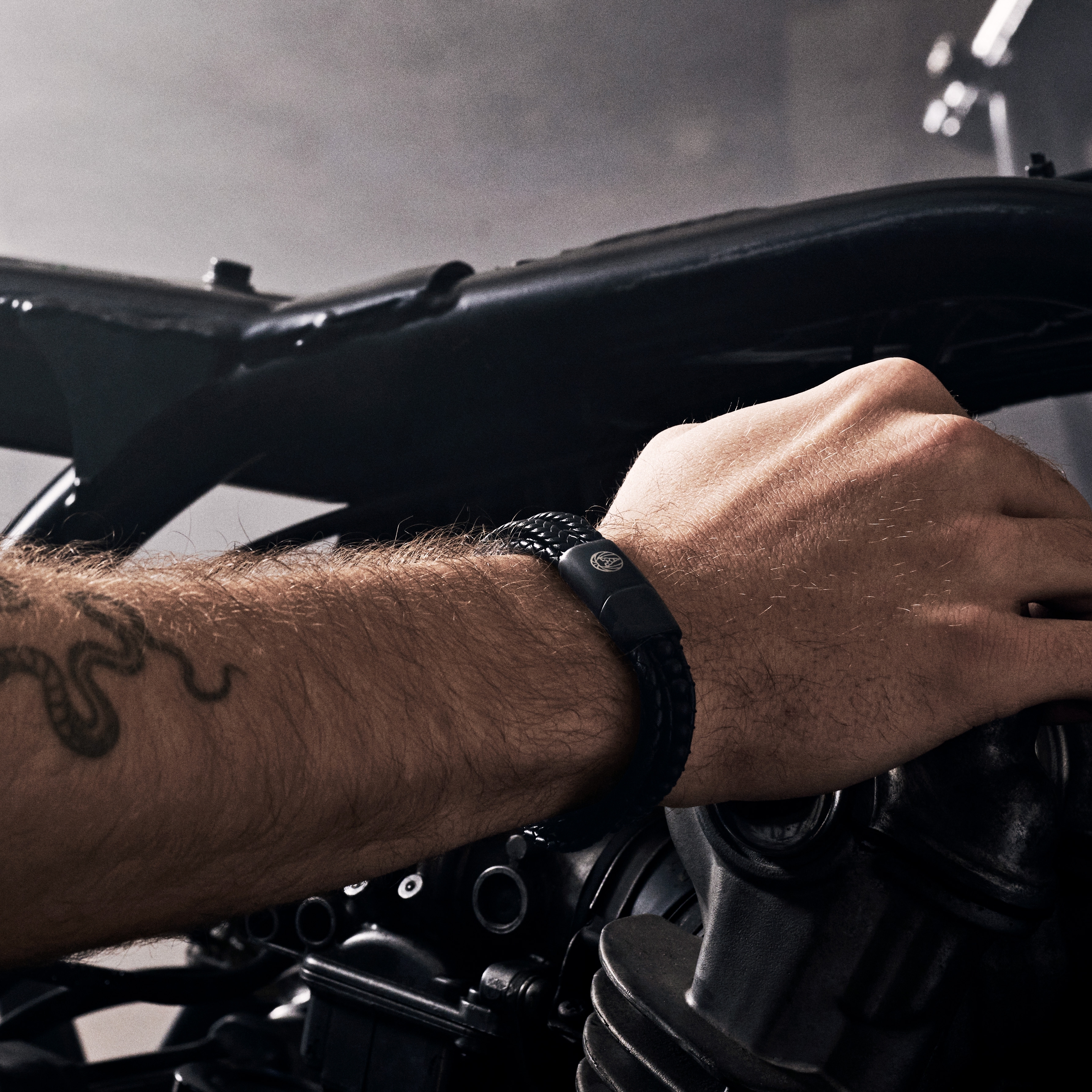 Pulsera de cuero y ágata negra Naxos - 4