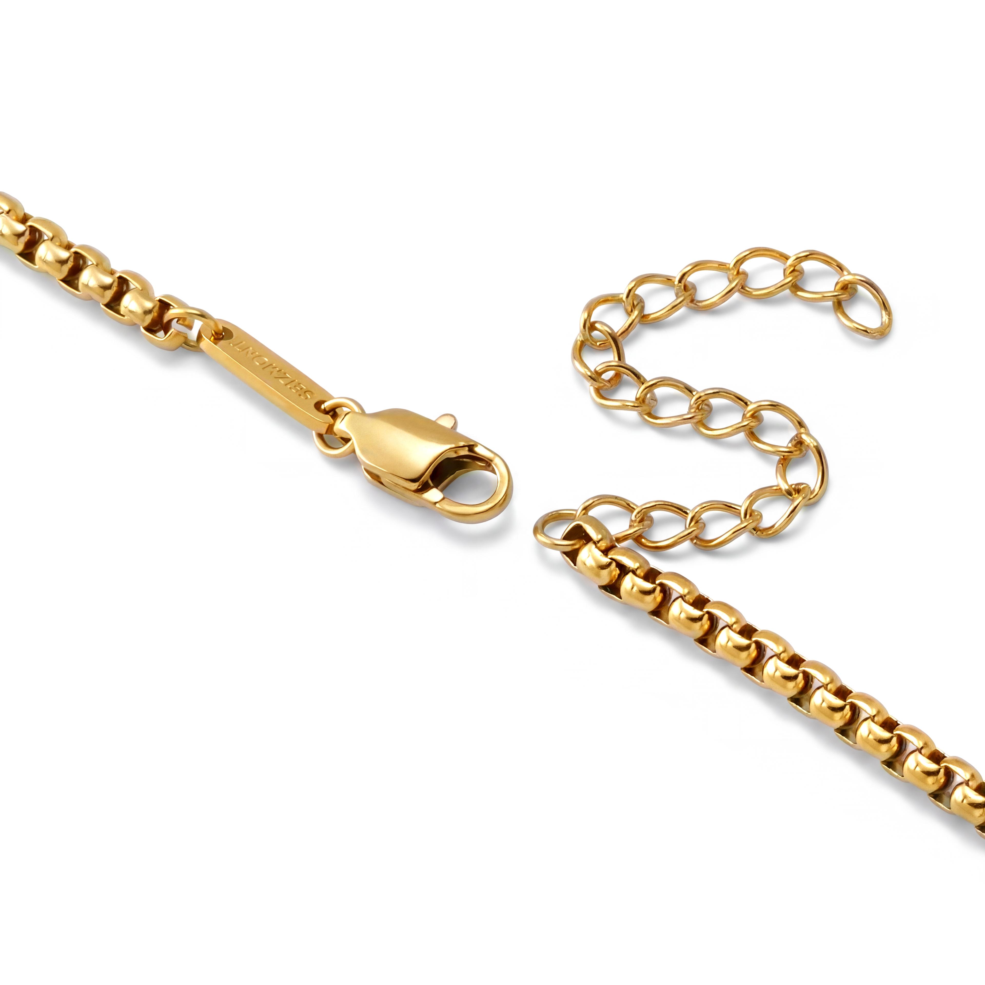 3mm Rounded Box Chain New Classics | 3mm Gold-Tone Stainless Steel Rounded Box Chain Cross ...