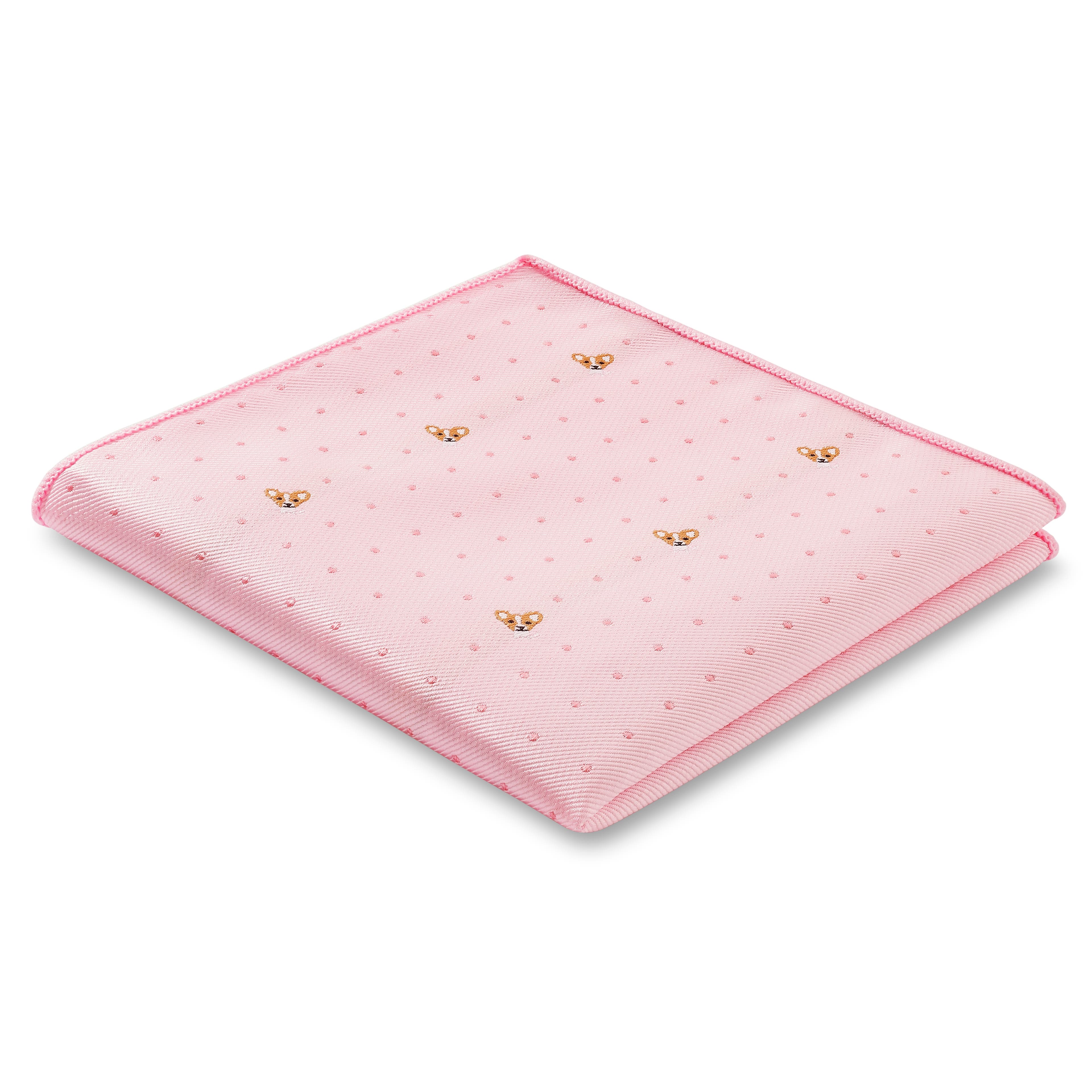 Zoikos | Vaaleanpunainen corgi-taskuliina