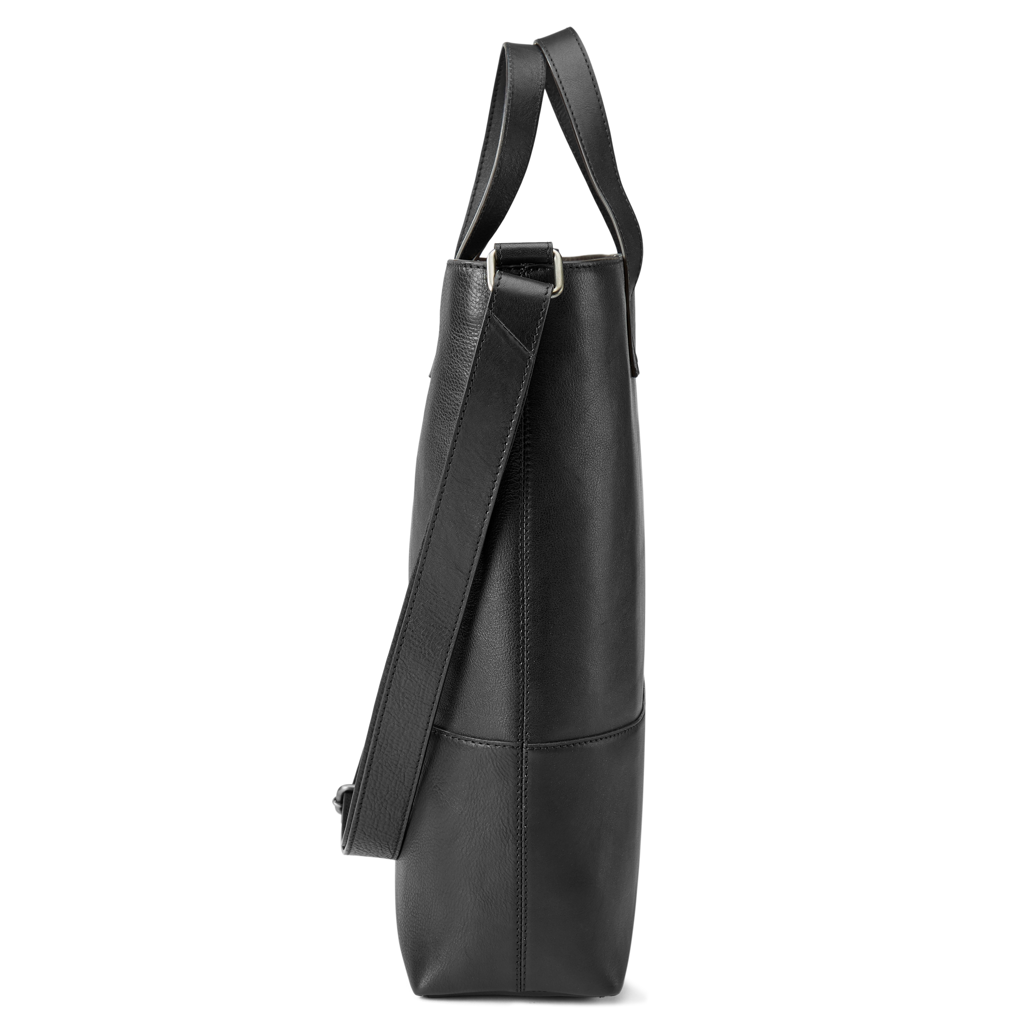 Borsa Lon in pelle nera e marrone scuro - 5