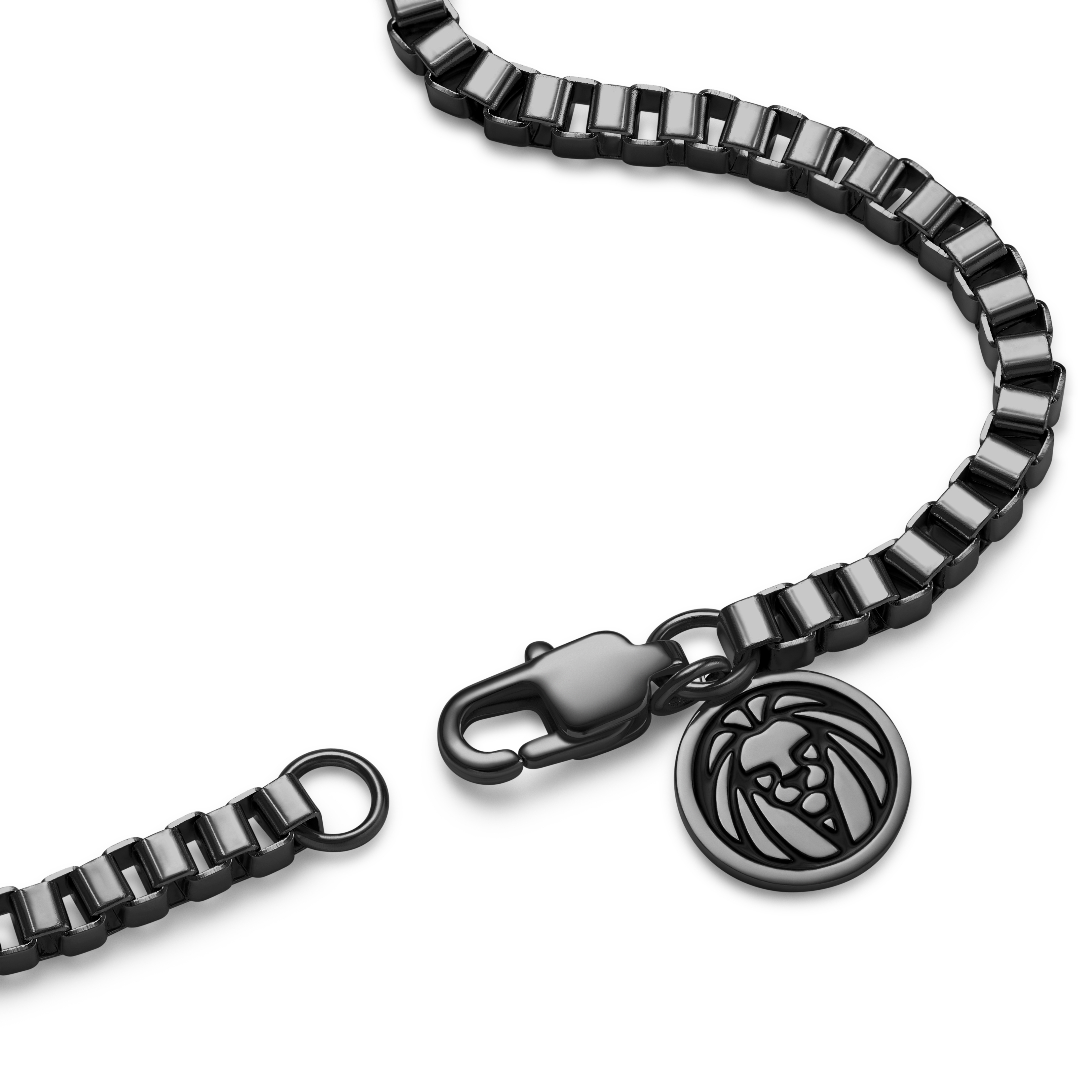 Essentials | 3 mm Gunmetal Black Square Box Chain Necklace - 4