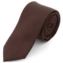 Krawat w kolorze ciemnobrązowym 6 cm Basic
