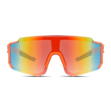 Pomarańczowe sportowe okulary przeciwsłoneczne wraparound