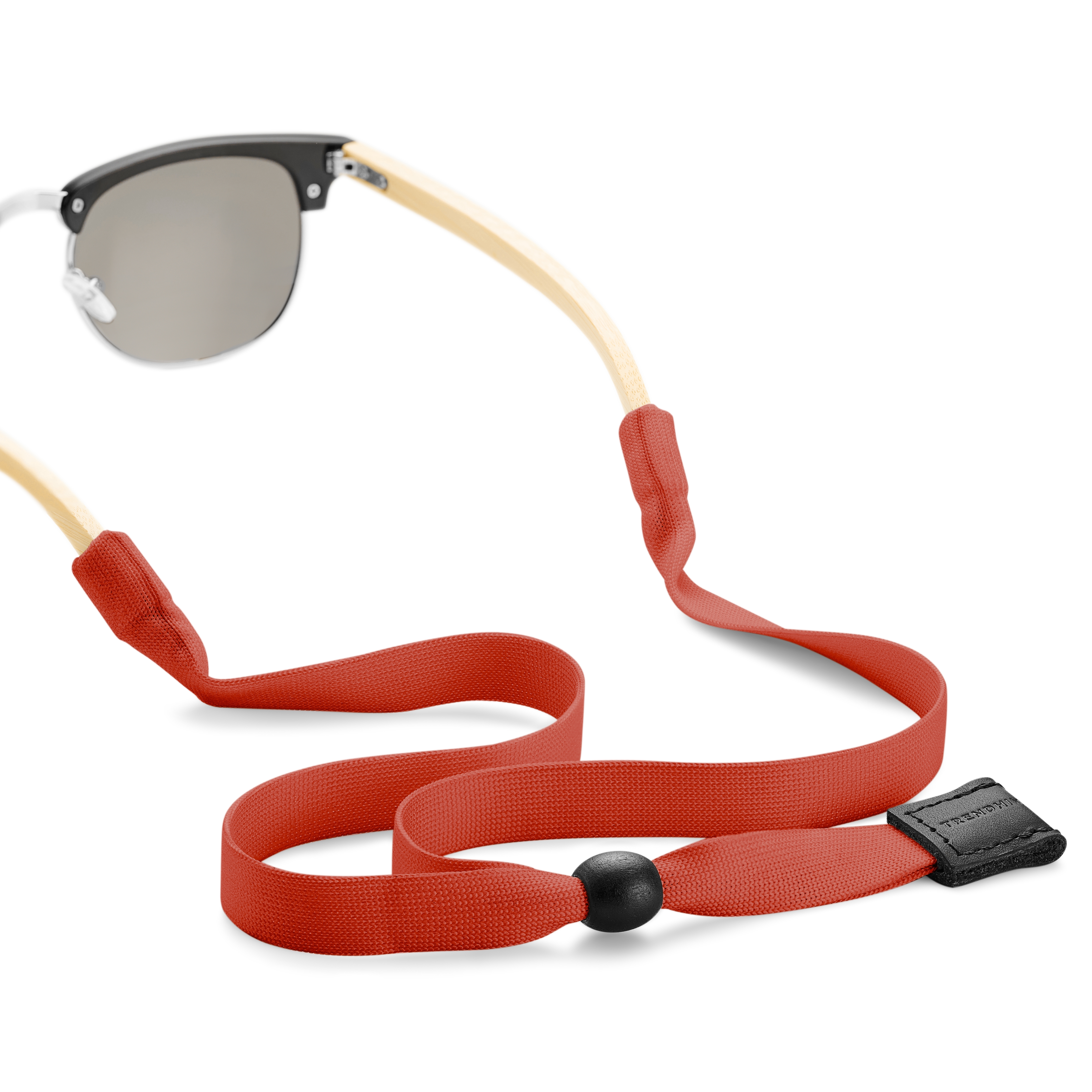 Breit Rot & Leder Sonnenbrillenband - 6