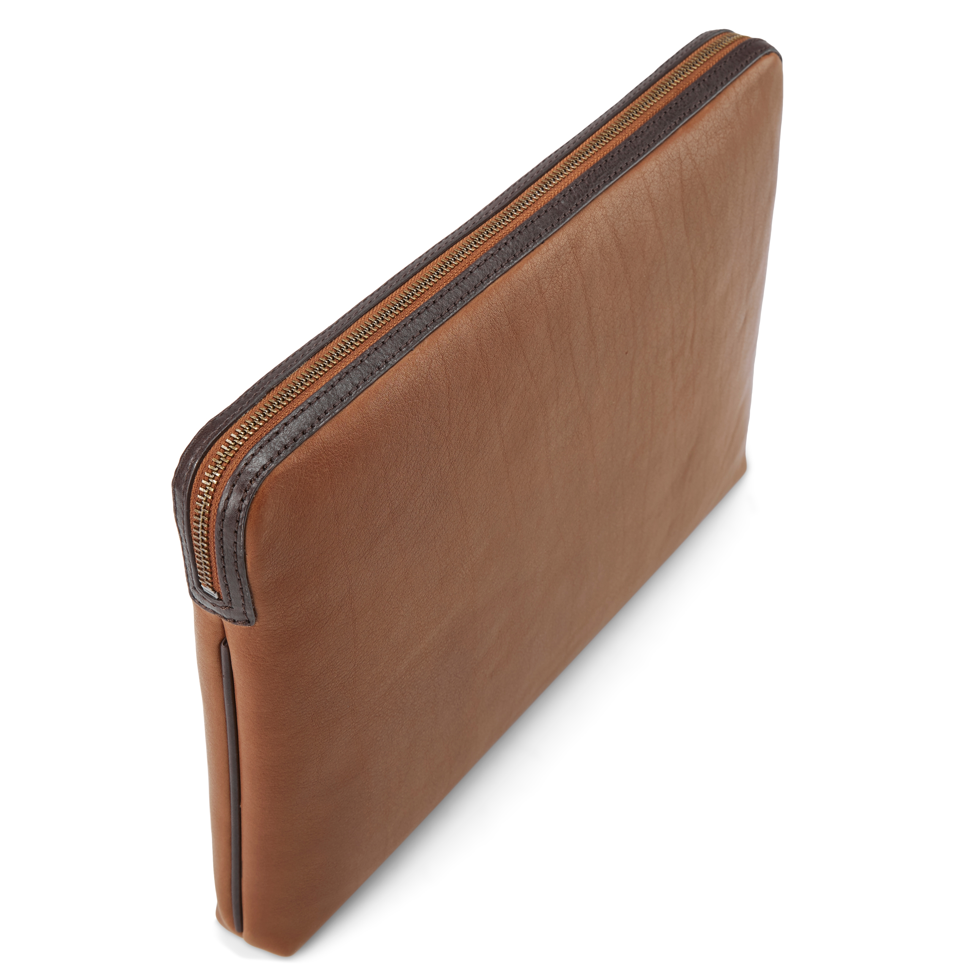 Lou Laptop Sleeve i Tan & Mørkebrunt Læder - 6