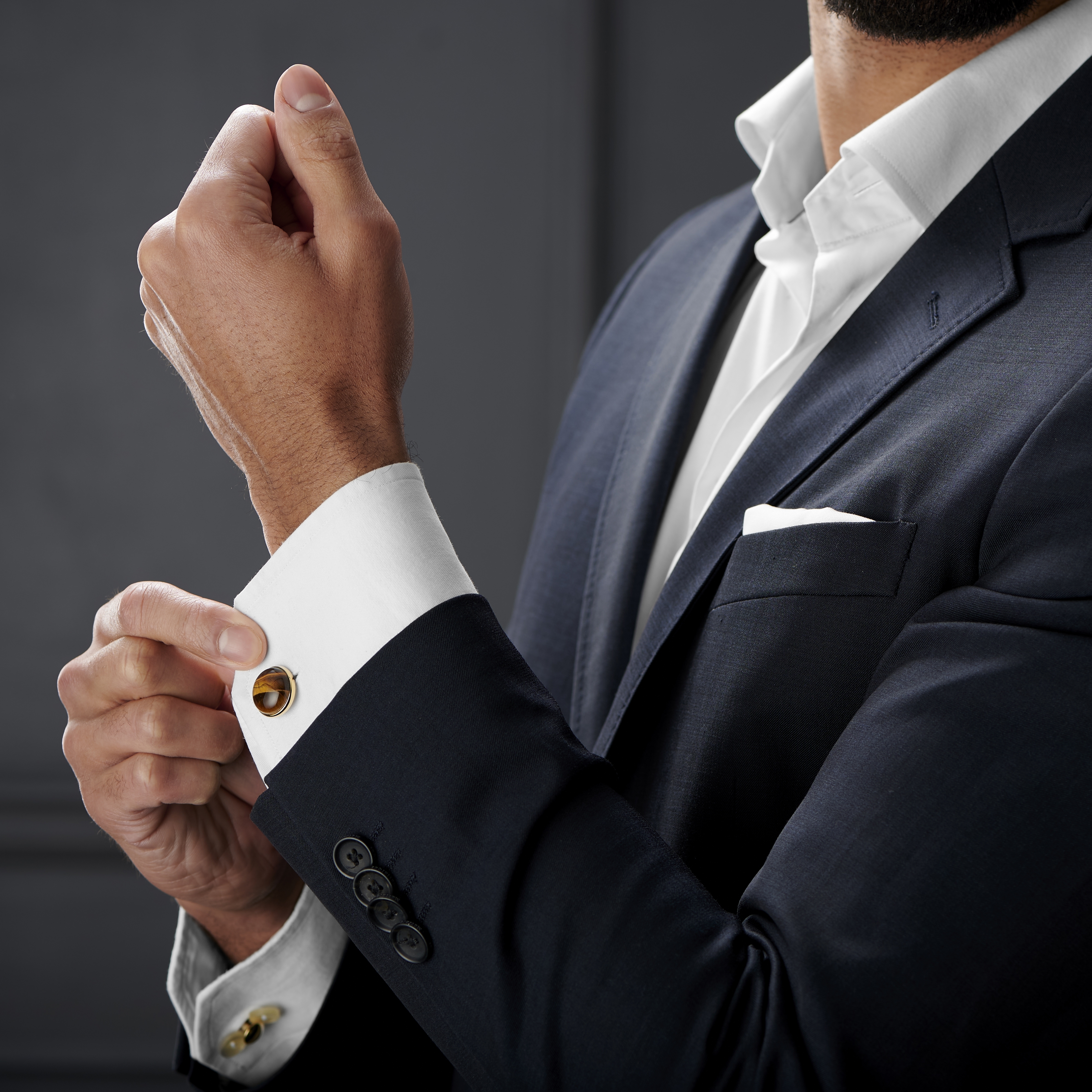 Tiger Eye Gull Mansjettknapper - 4