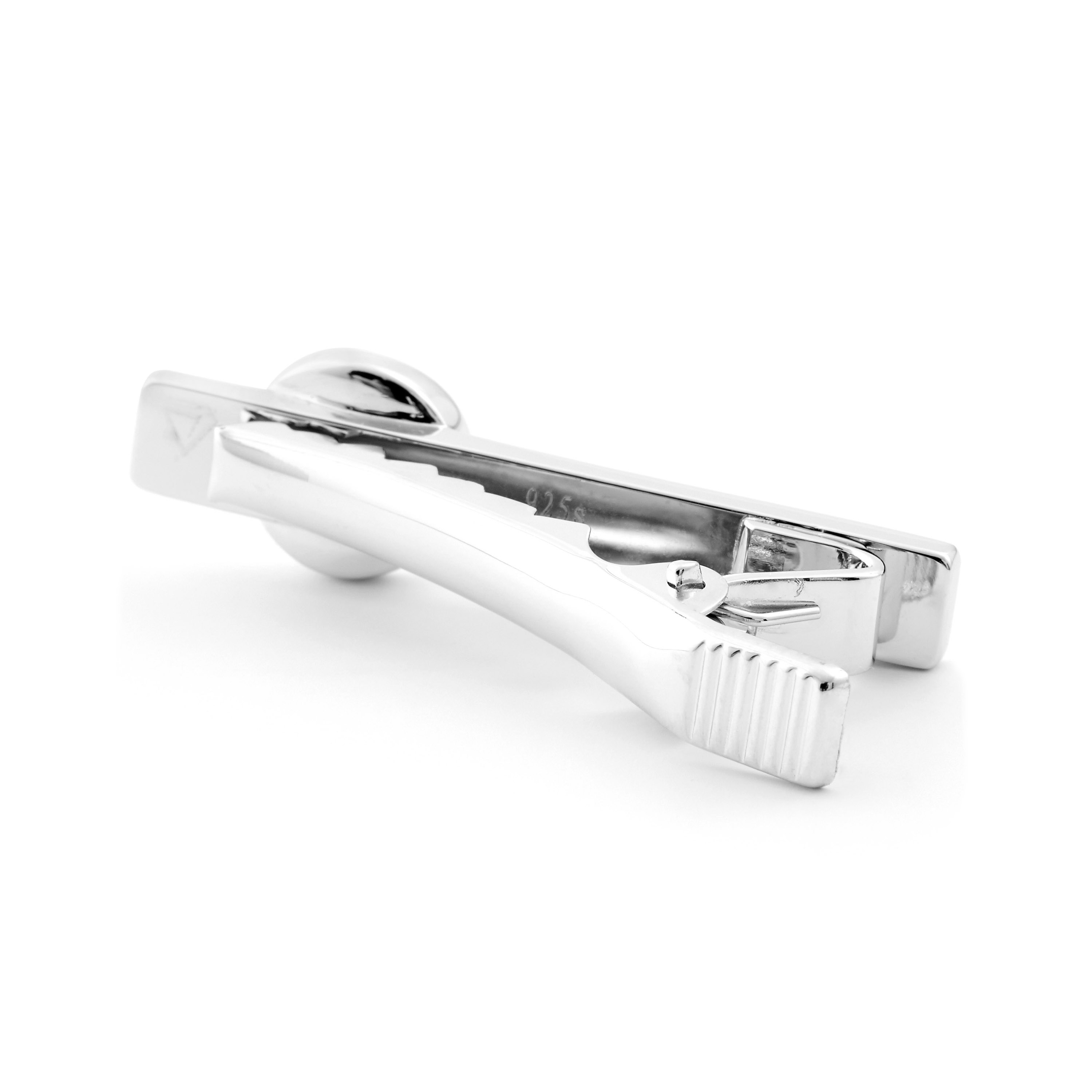 Μικρό Κλιπ Γραβάτας από Ασήμι 925 και Μαύρη Πέτρα - 2