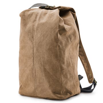 Tan Vintage-Style Canvas Backpack