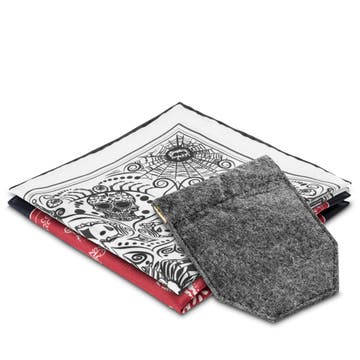 „Día de Los Muertos“ kišeninė nosinaitė ir laikiklio rinkinys „Día de Los Muertos“ kišeninė nosinaitė ir laikiklio rinkinys