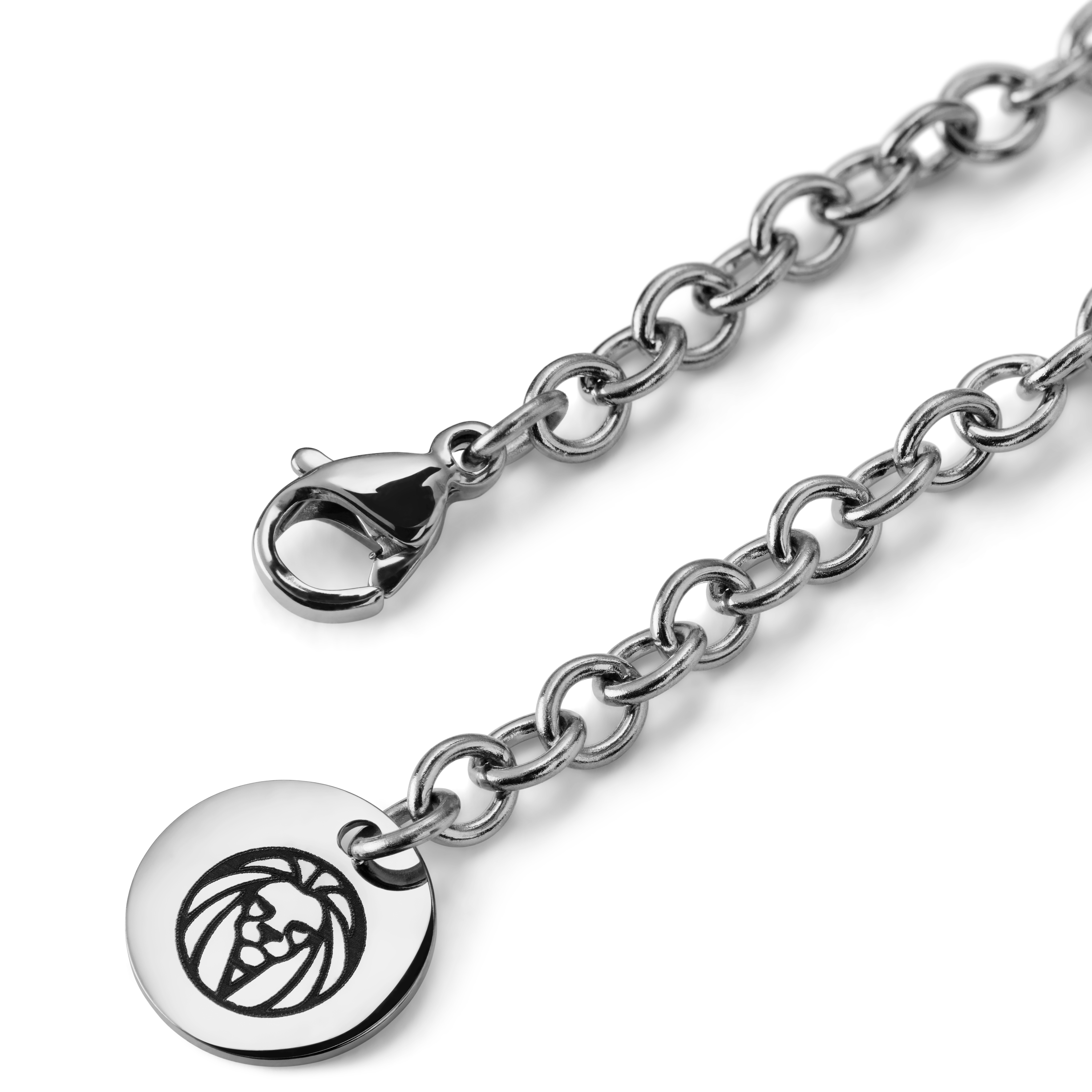 Silver-Tone Stainless Steel Dog Tag Cable Chain Necklace