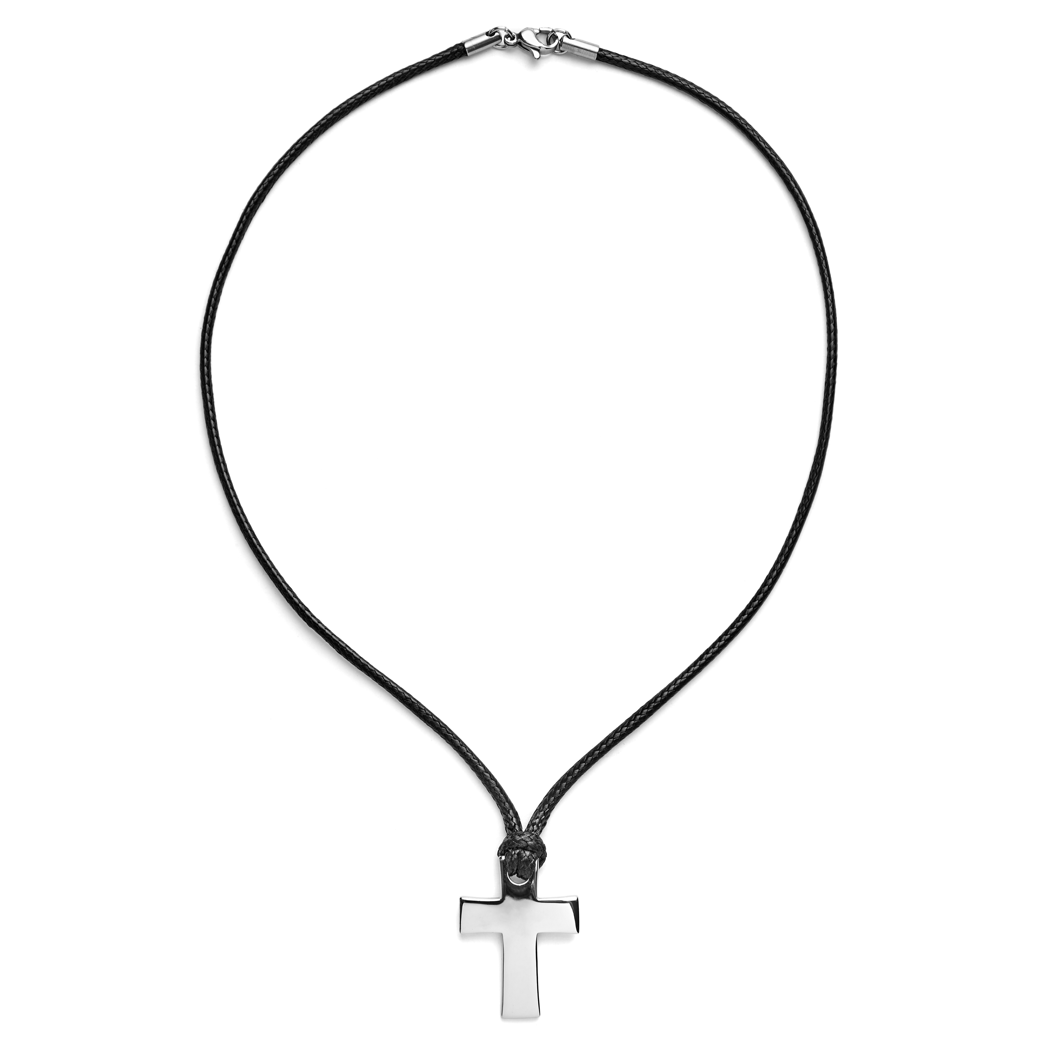Gravel | Edelstahl-Kreuz-Kordel-Halskette - 3
