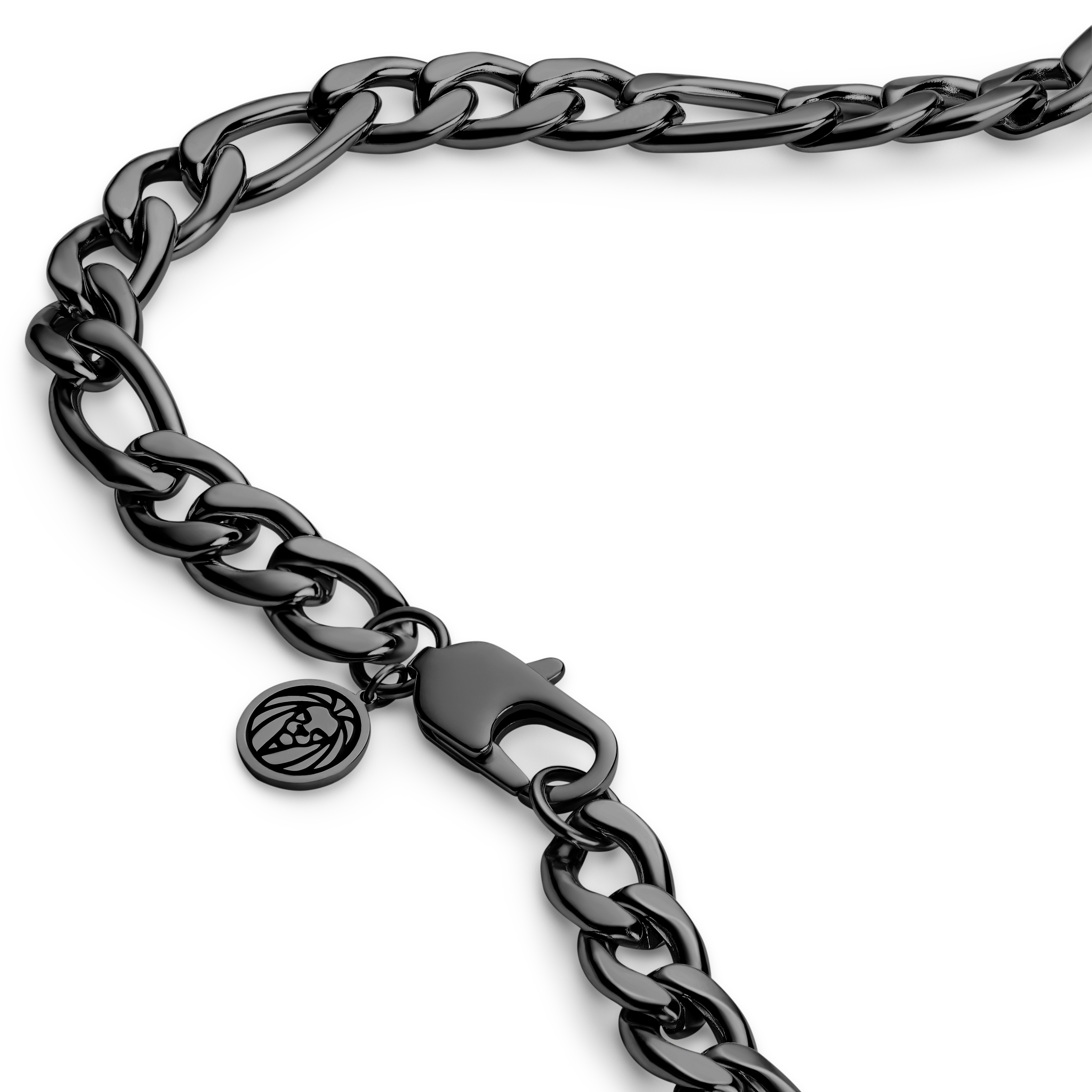 Essentials | 10 mm Gunmetal Black Figaro Chain Necklace - 3