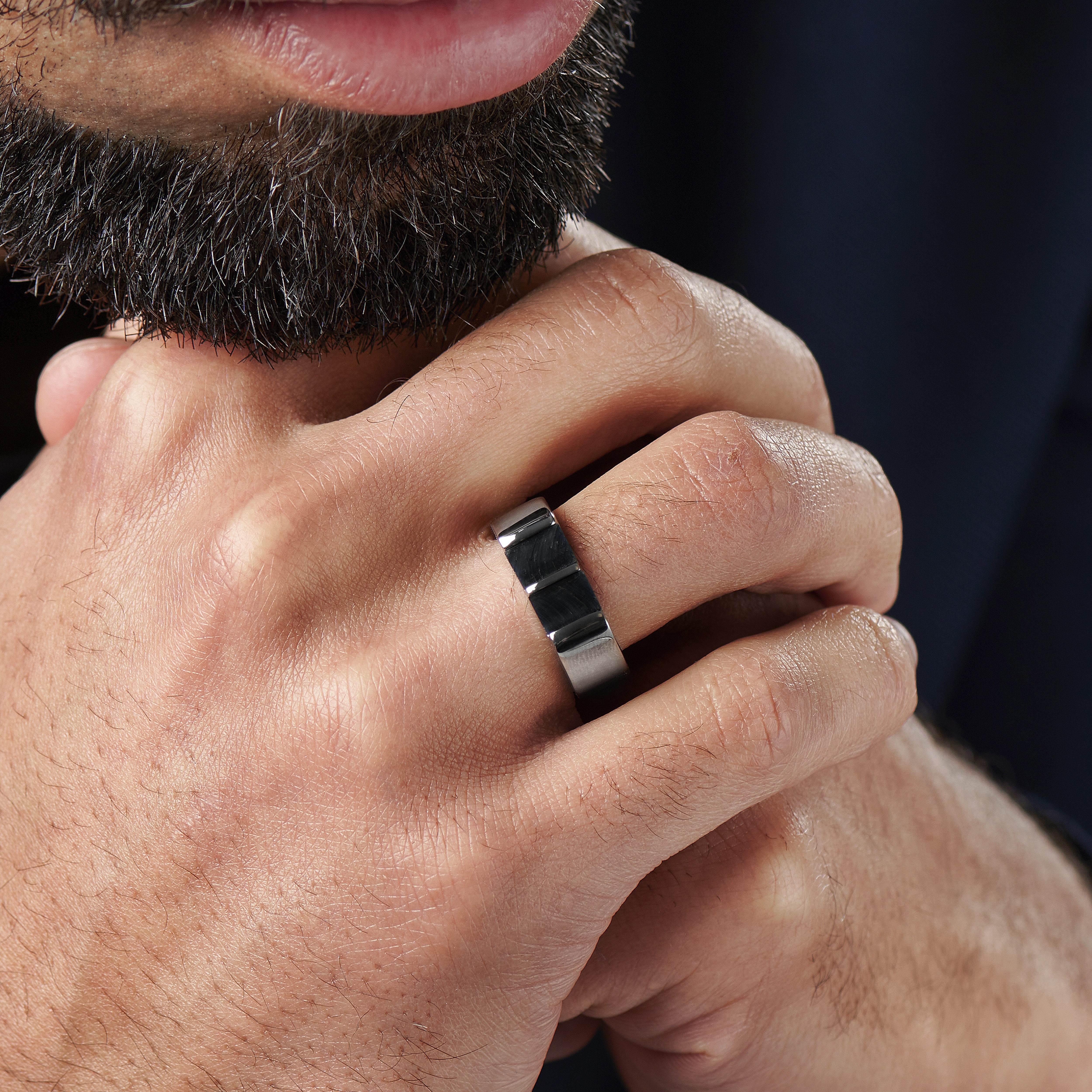 Bague avec oeil de tigre bleu Sal Nord - 6