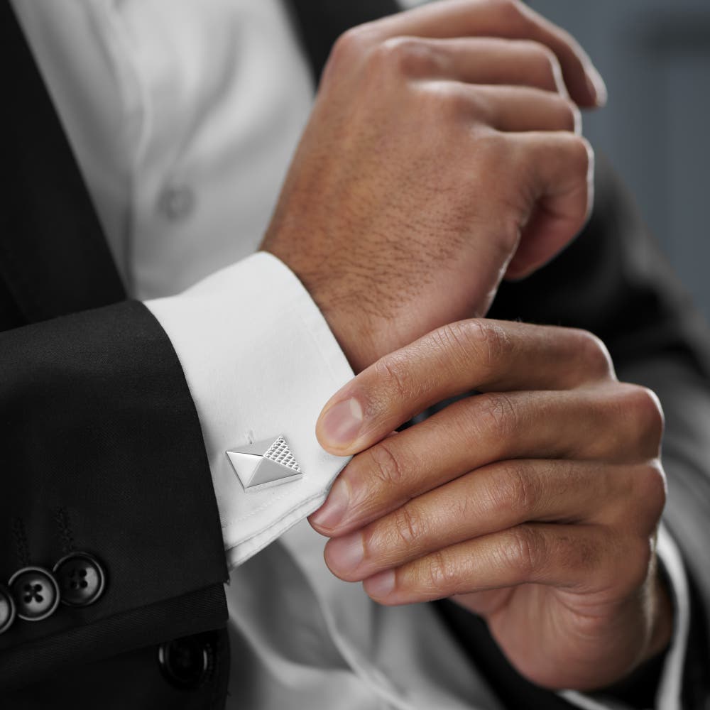 hover: Silver-Tone Fading Faced Cufflinks hover: Silver-Tone Fading Faced Cufflinks