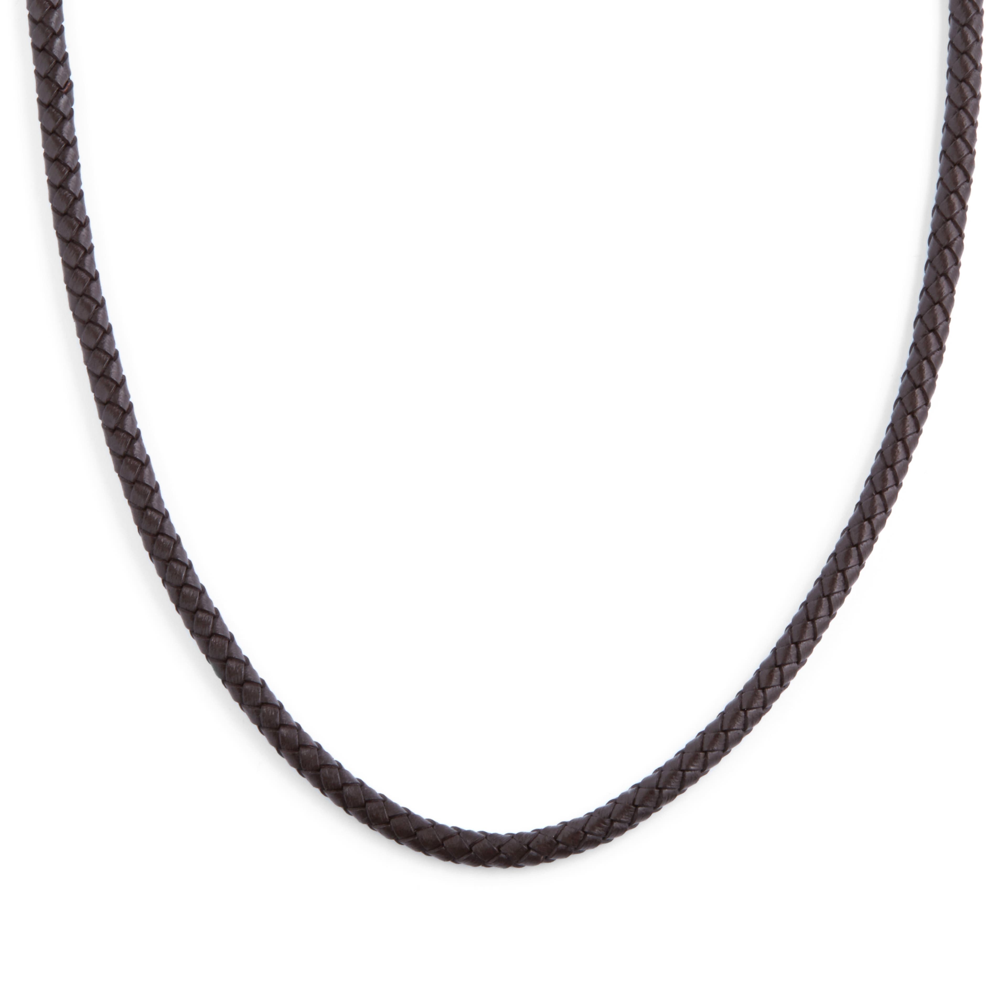 Tenvis | 1/5" (5 mm) Brown Leather Necklace