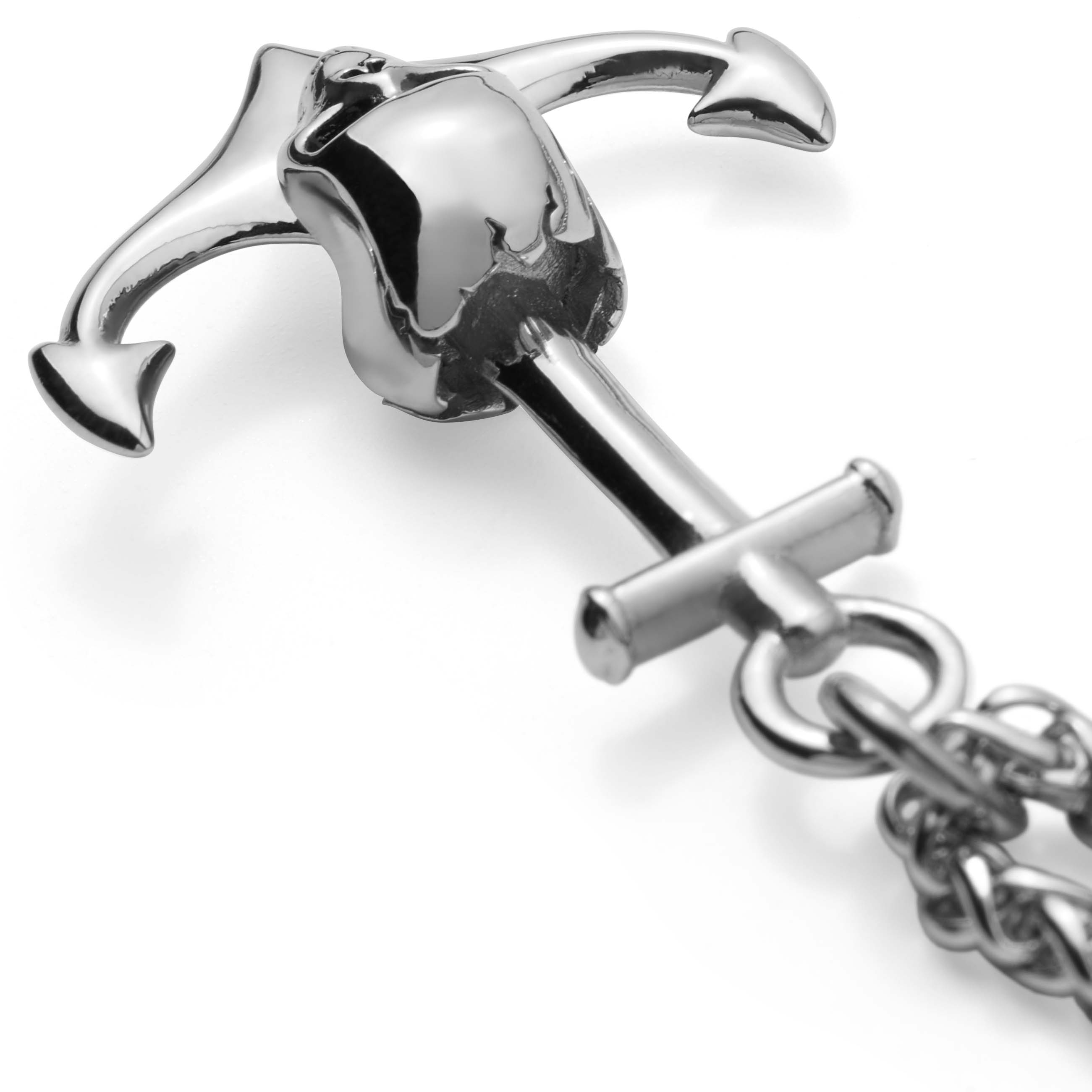 Collier Tadd en acier avec ancre et tête de mort - 3