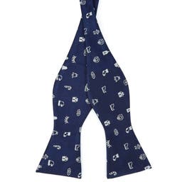 Navy Christmas Self-Tie Bow Tie