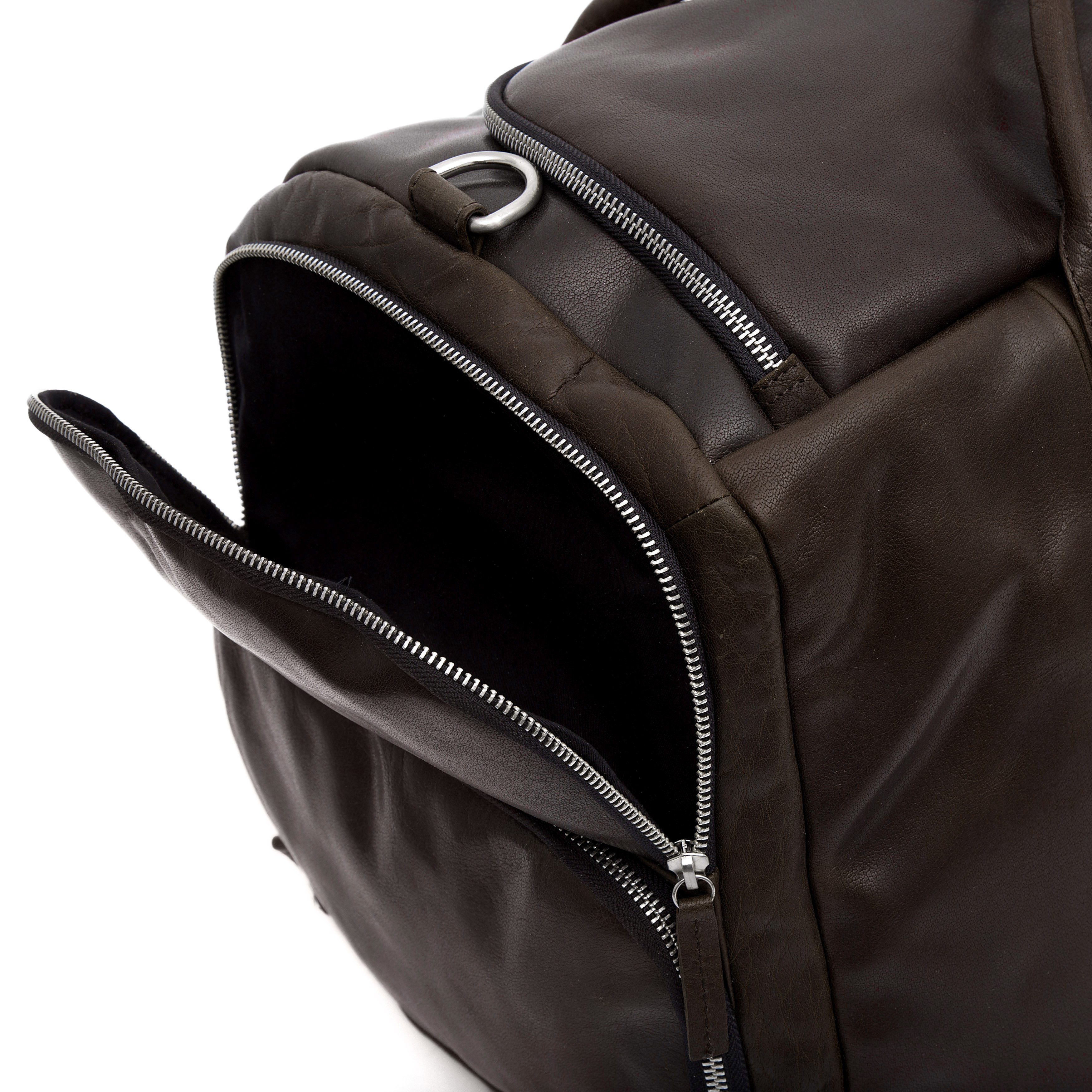 Μεγάλη Σκούρα Καφέ Δερμάτινη Τσάντα Montreal Duffel - 10