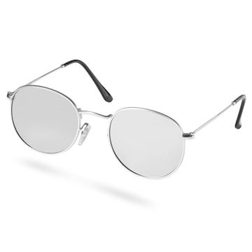 Dandysowe spolaryzowane okulary przeciwsłoneczne w srebrnym tonie